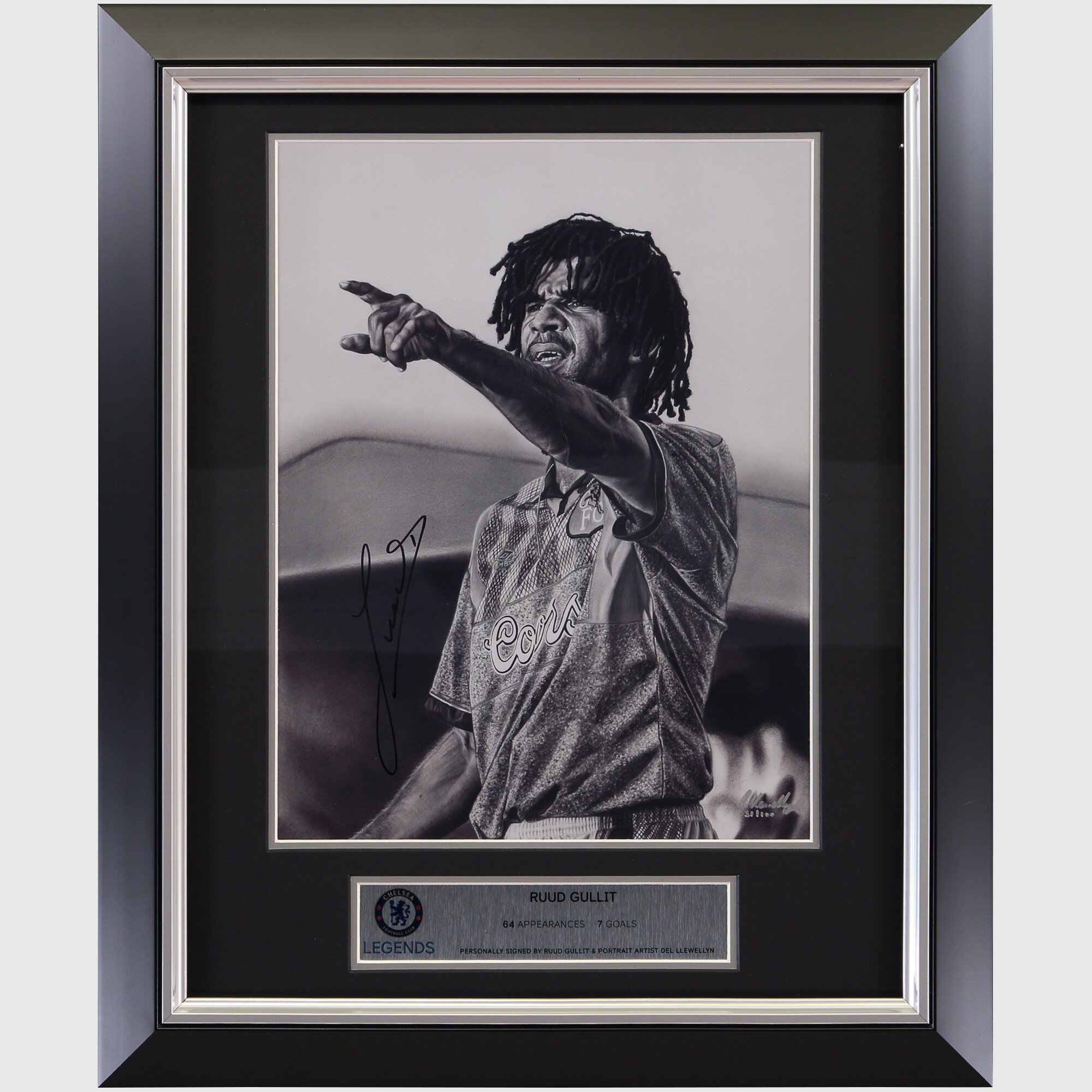 Chelsea Gullit Signed Del Llewellyn Framed Art Print