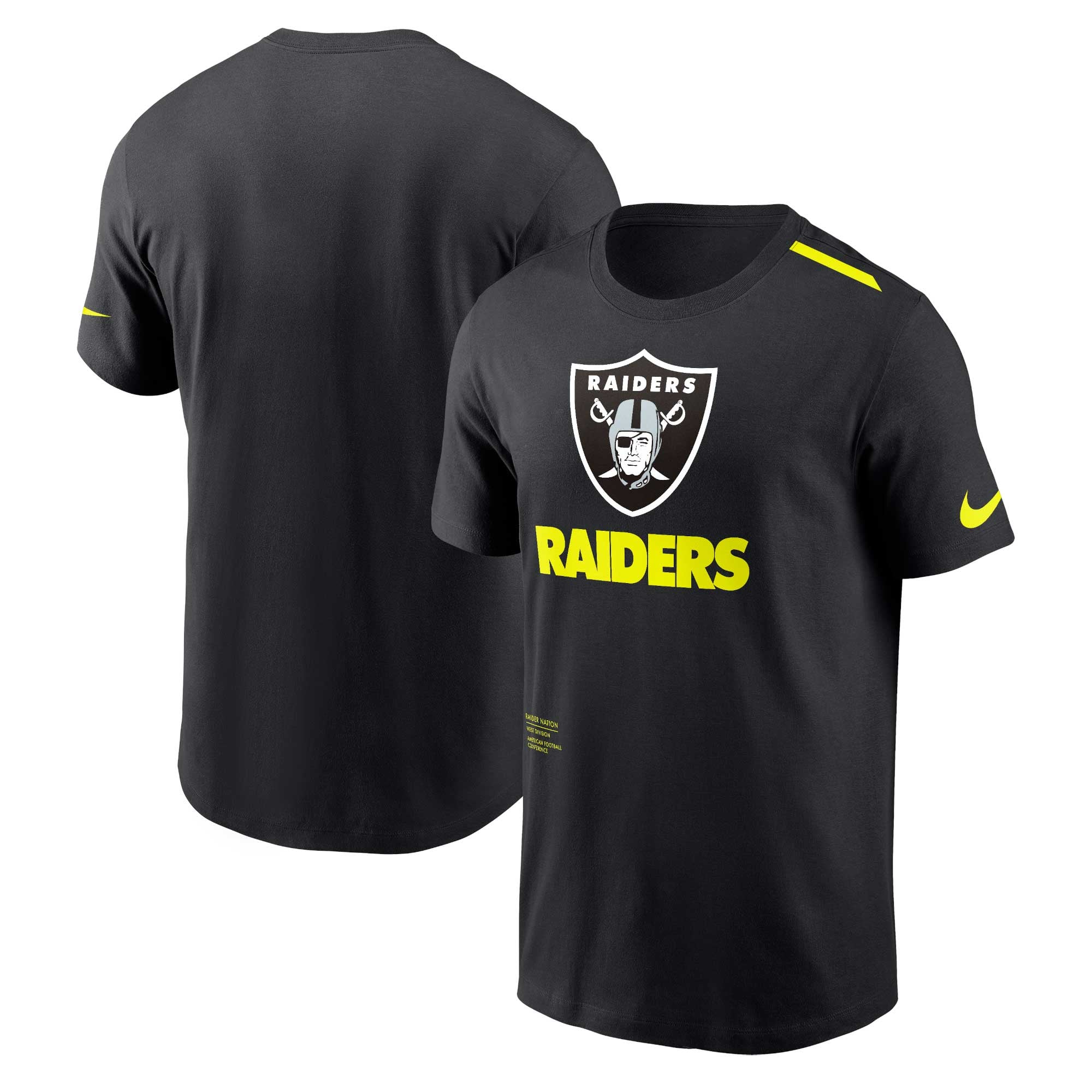 T-shirt in cotone Dri Fit a maniche corte Nike VOLT Las Vegas Raiders - Uomo