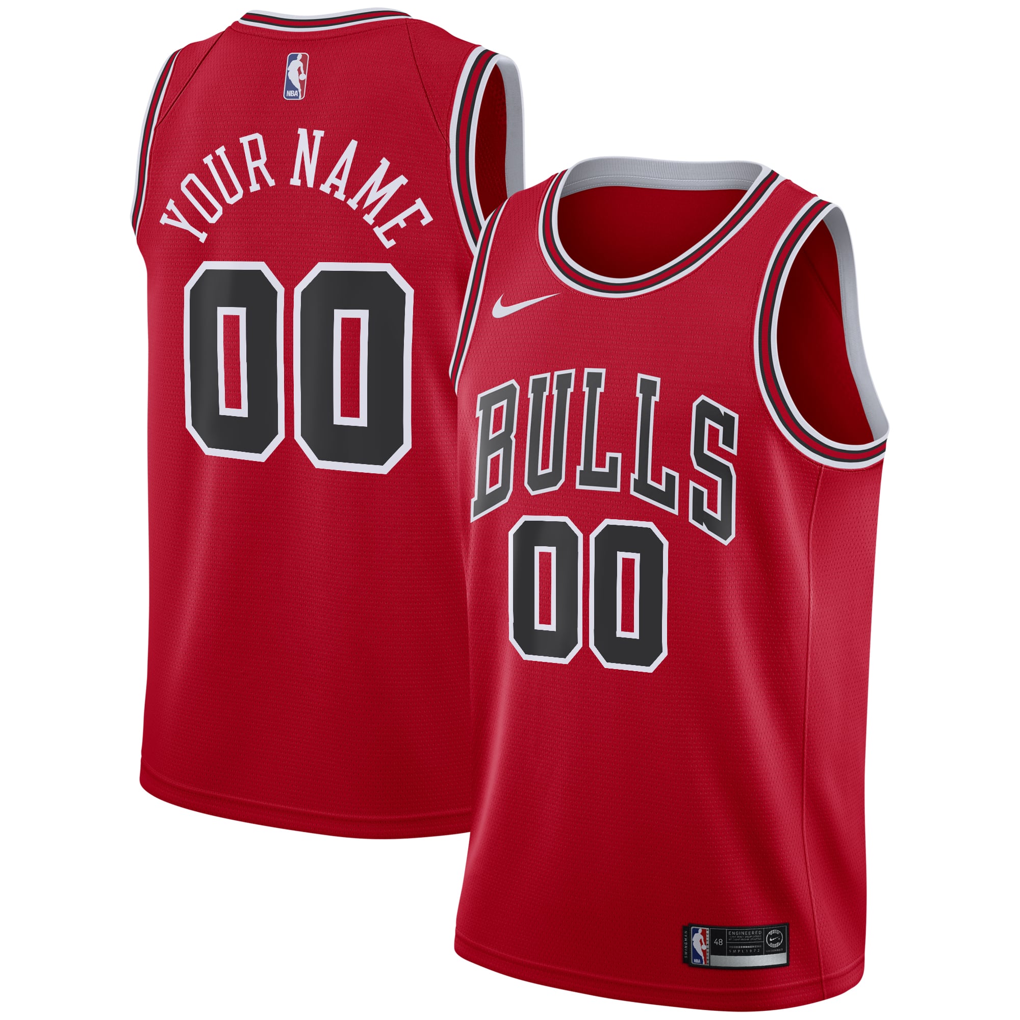 Camiseta Swingman Nike Icon del Chicago Bulls - Personalizado - Jóvenes