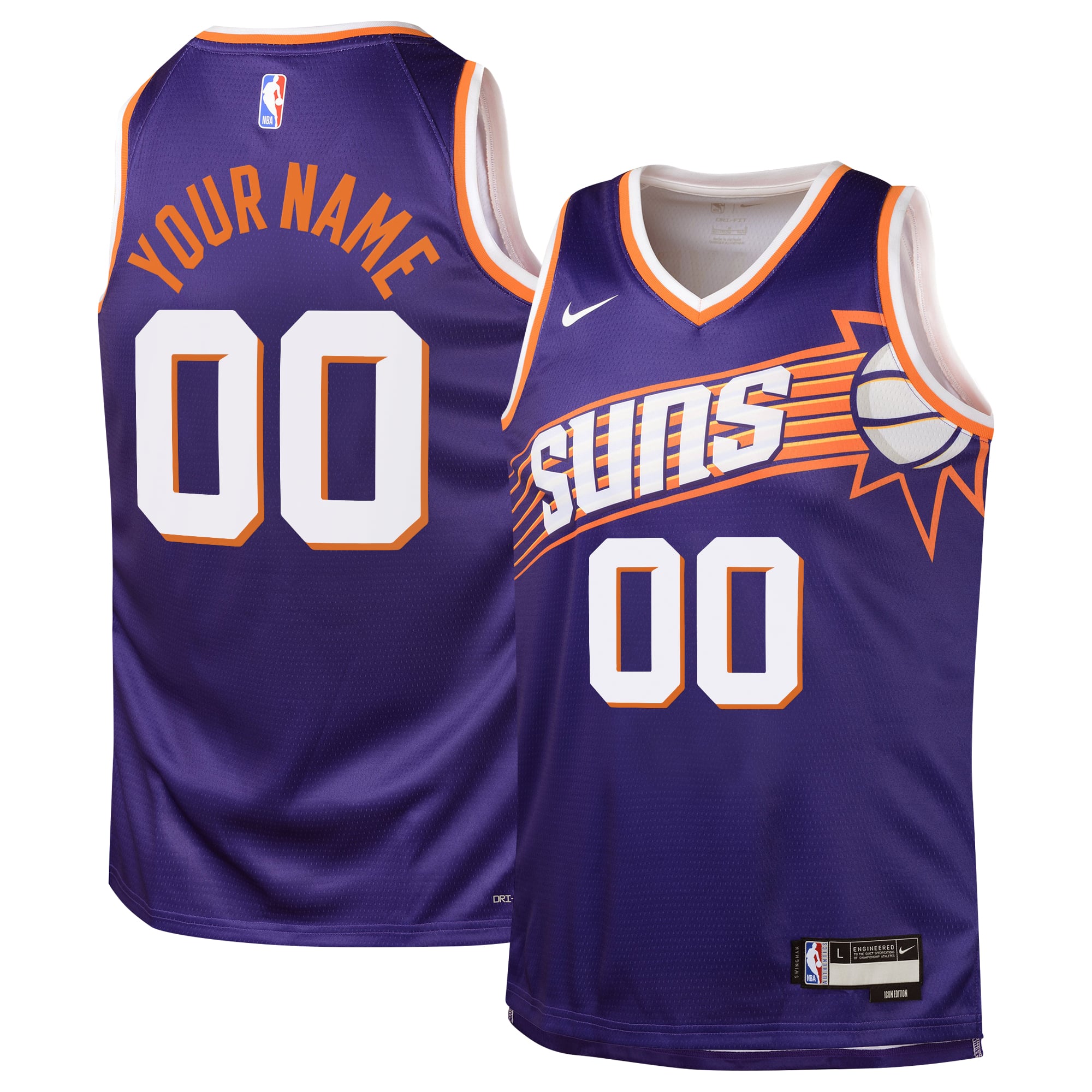 Camiseta Swingman Nike Icon del Phoenix Suns - Personalizado - Jóvenes