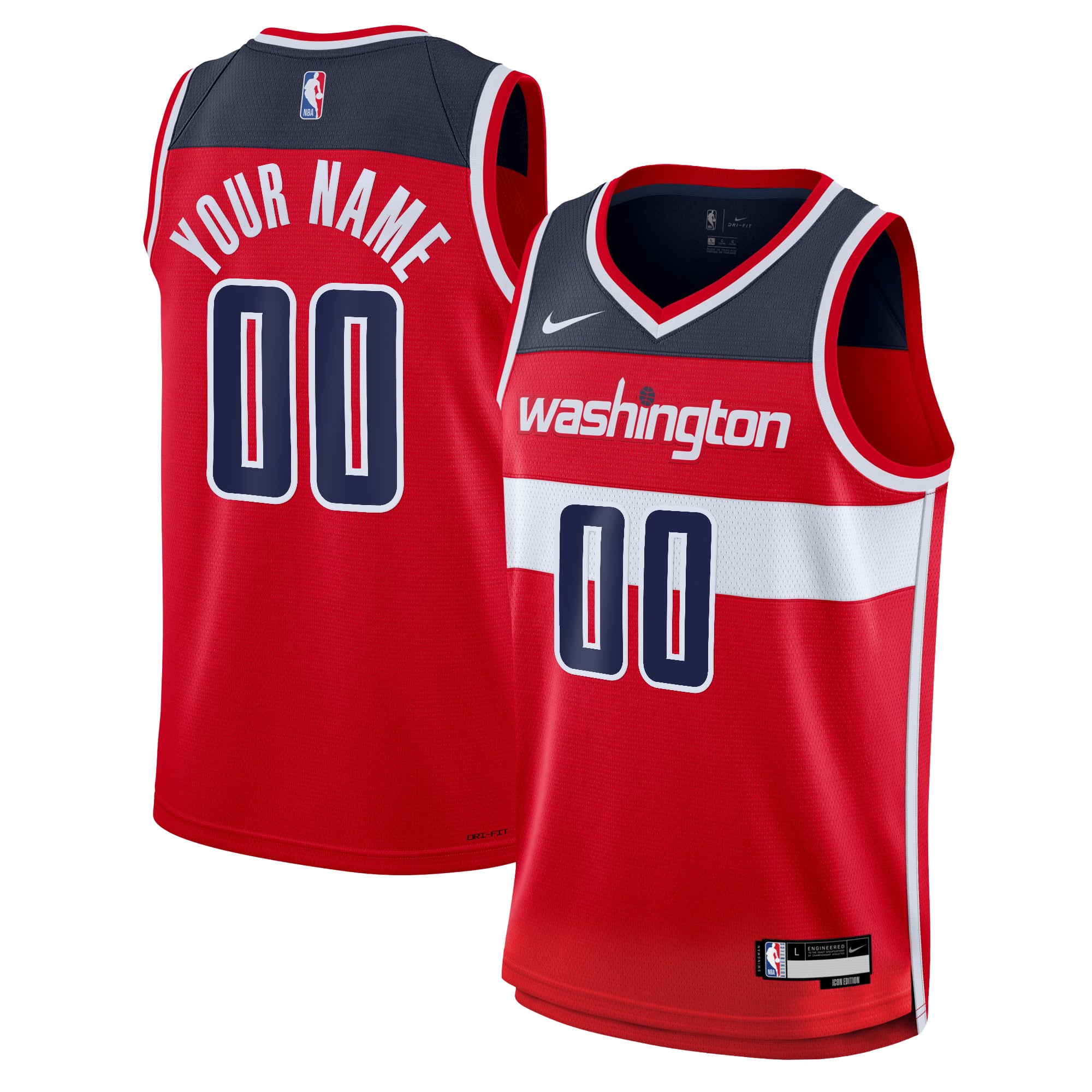 Camiseta Swingman Nike Icon del Washington Wizards - Personalizado - Jóvenes