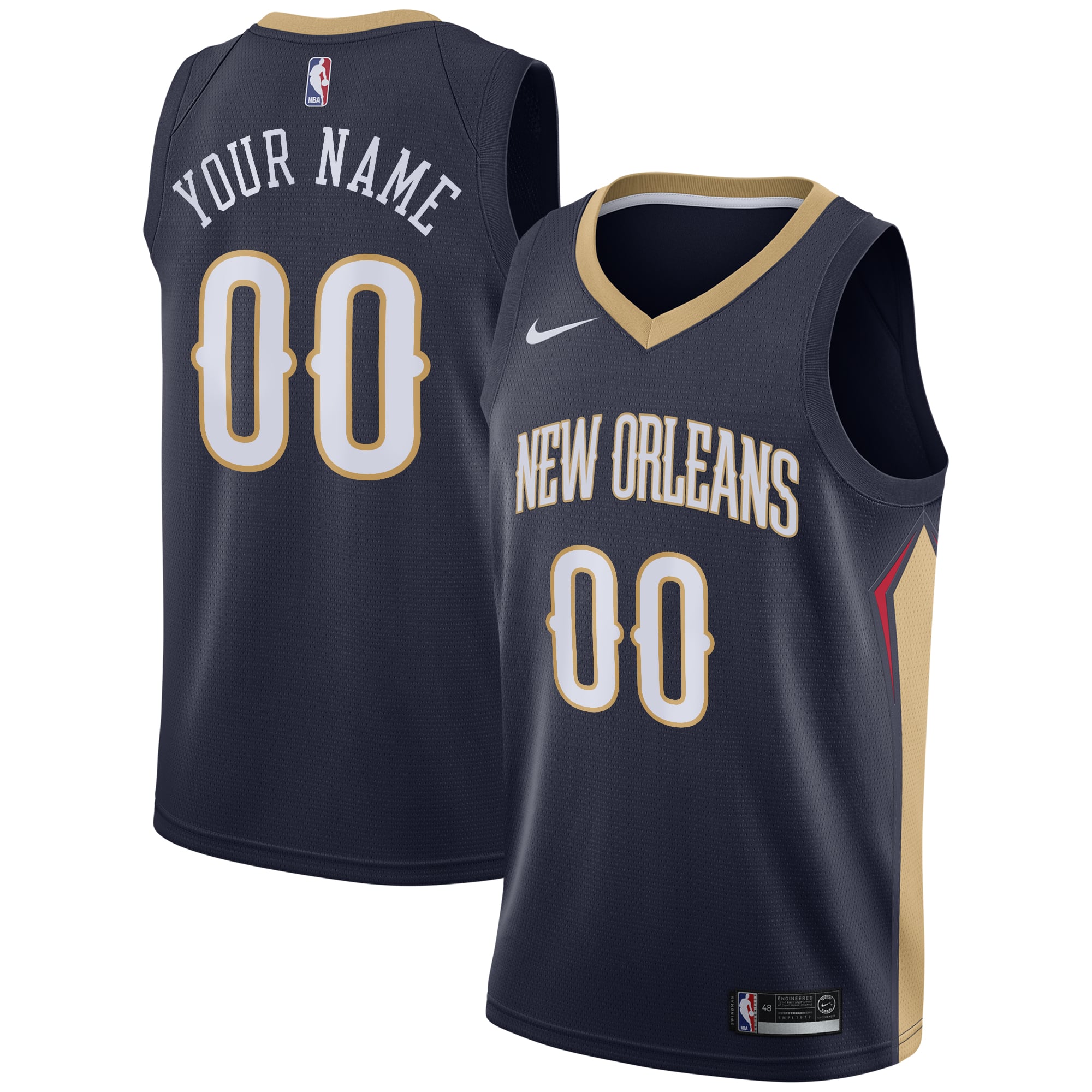 Camiseta Swingman Nike Icon del New Orleans Pelicans - Personalizado - Jóvenes