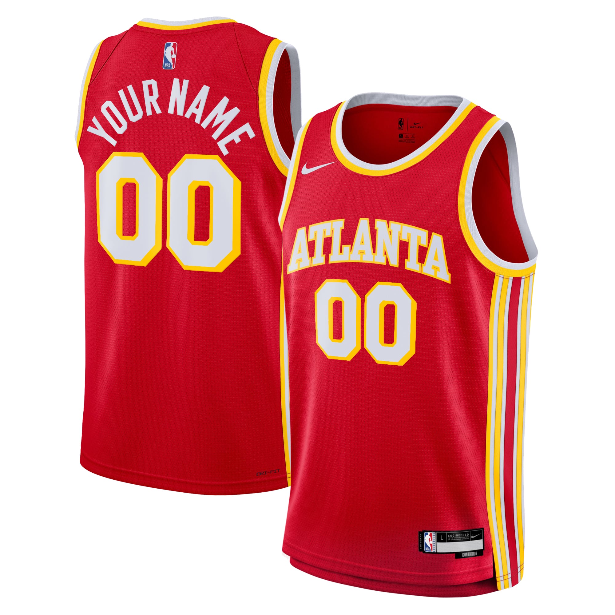 Camiseta Swingman Nike Icon del Atlanta Hawks - Personalizado - Jóvenes