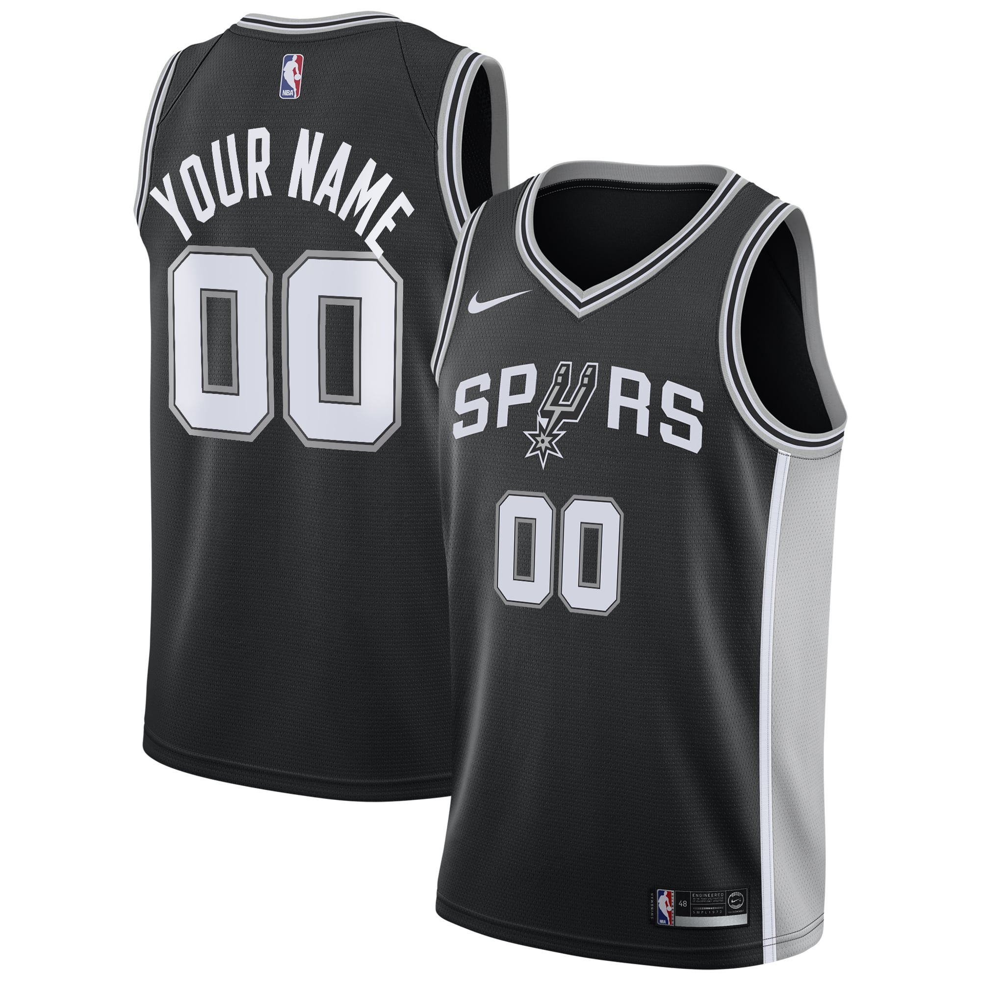 Camiseta Swingman Nike Icon del San Antonio Spurs - Personalizado - Jóvenes