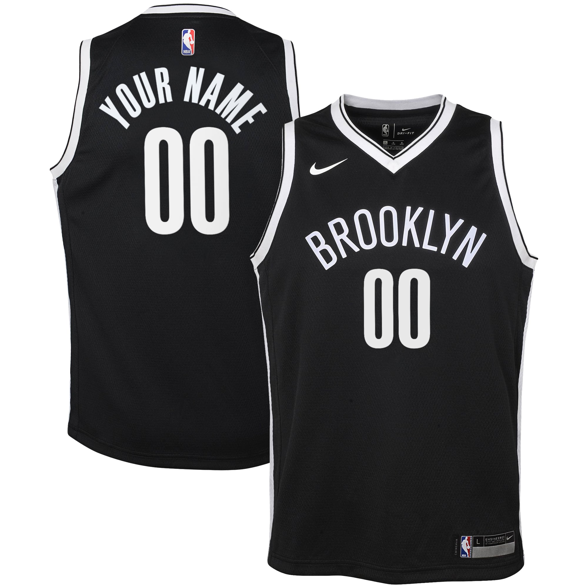 Camiseta Swingman Nike Icon del Brooklyn Nets - Personalizado - Jóvenes