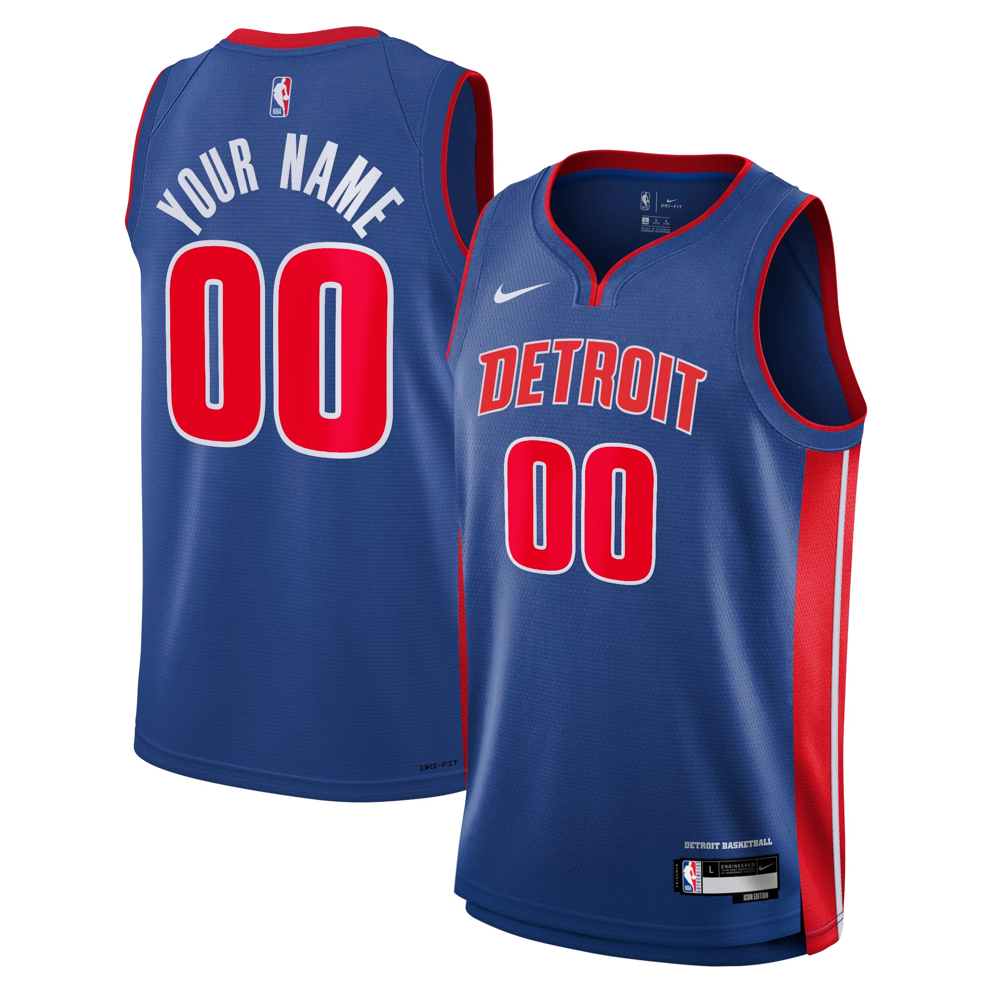 Camiseta Swingman Nike Icon del Detroit Pistons - Personalizado - Jóvenes
