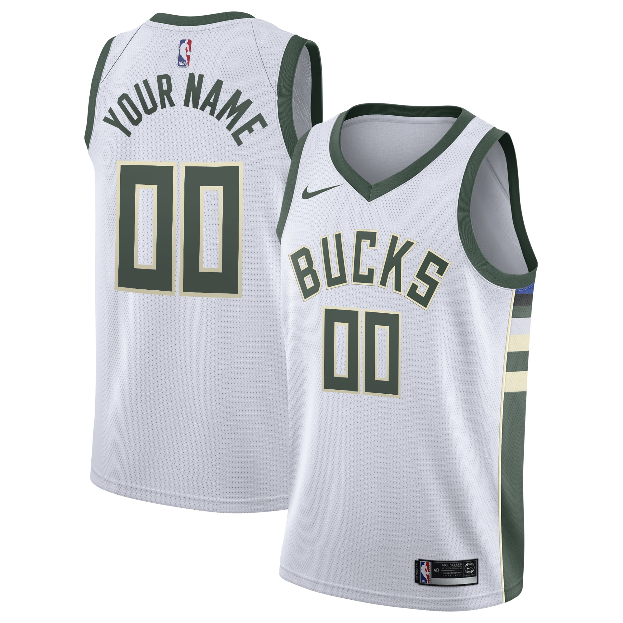 Camiseta Swingman de la Asociación Nike de los Milwaukee Bucks - Personalizada - Jóvenes