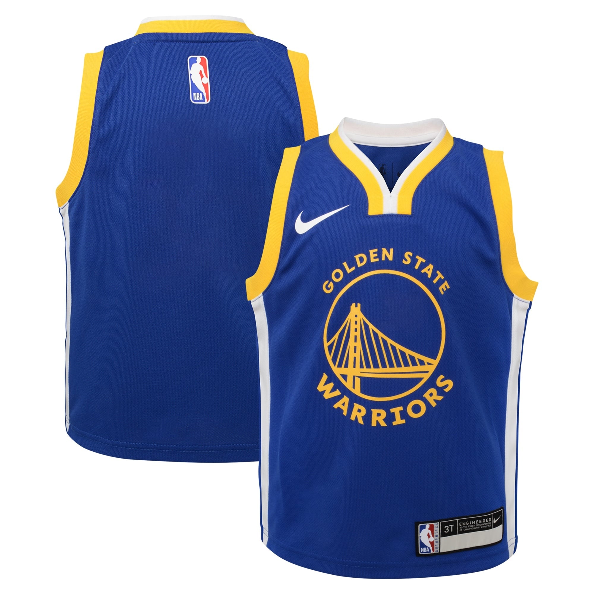 Réplica de camiseta Nike Icon de los Golden State Warriors - Personalizada - Niños