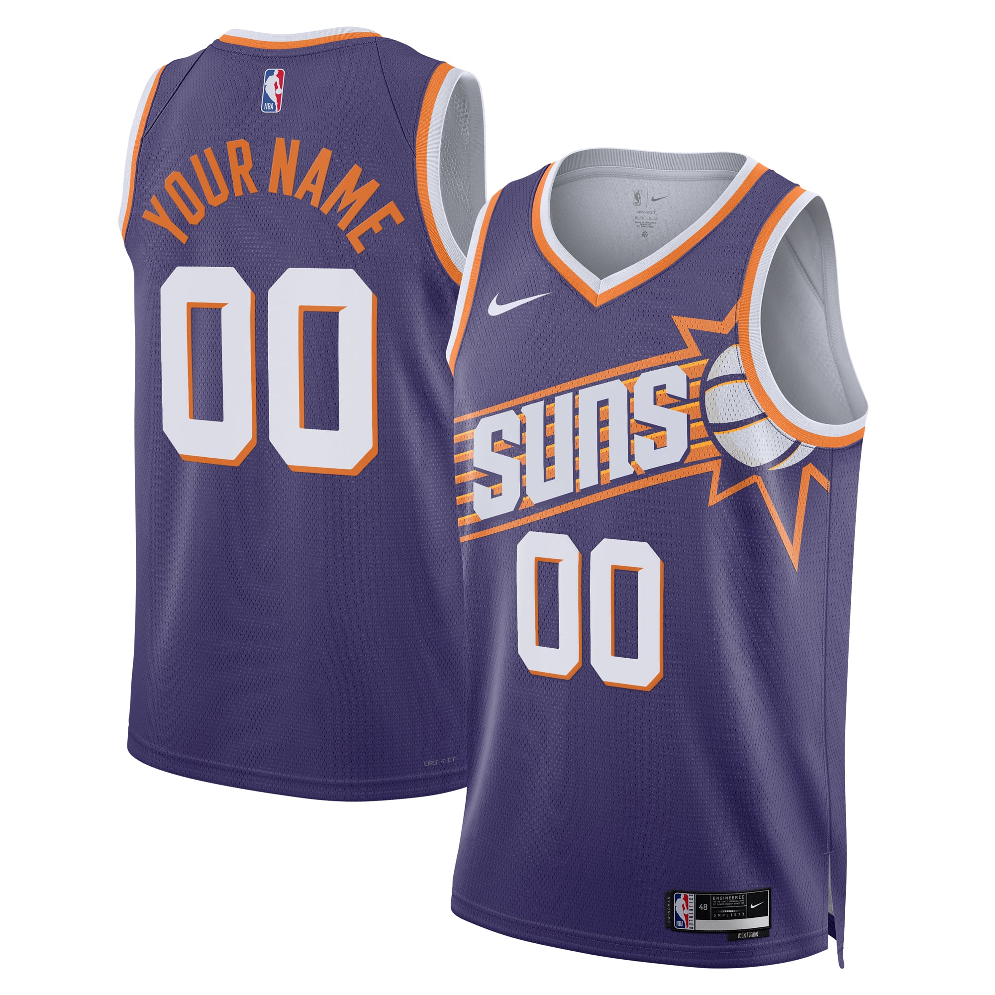 Camiseta Nike Icon Swingman de los Phoenix Suns - Personalizada - Unisex