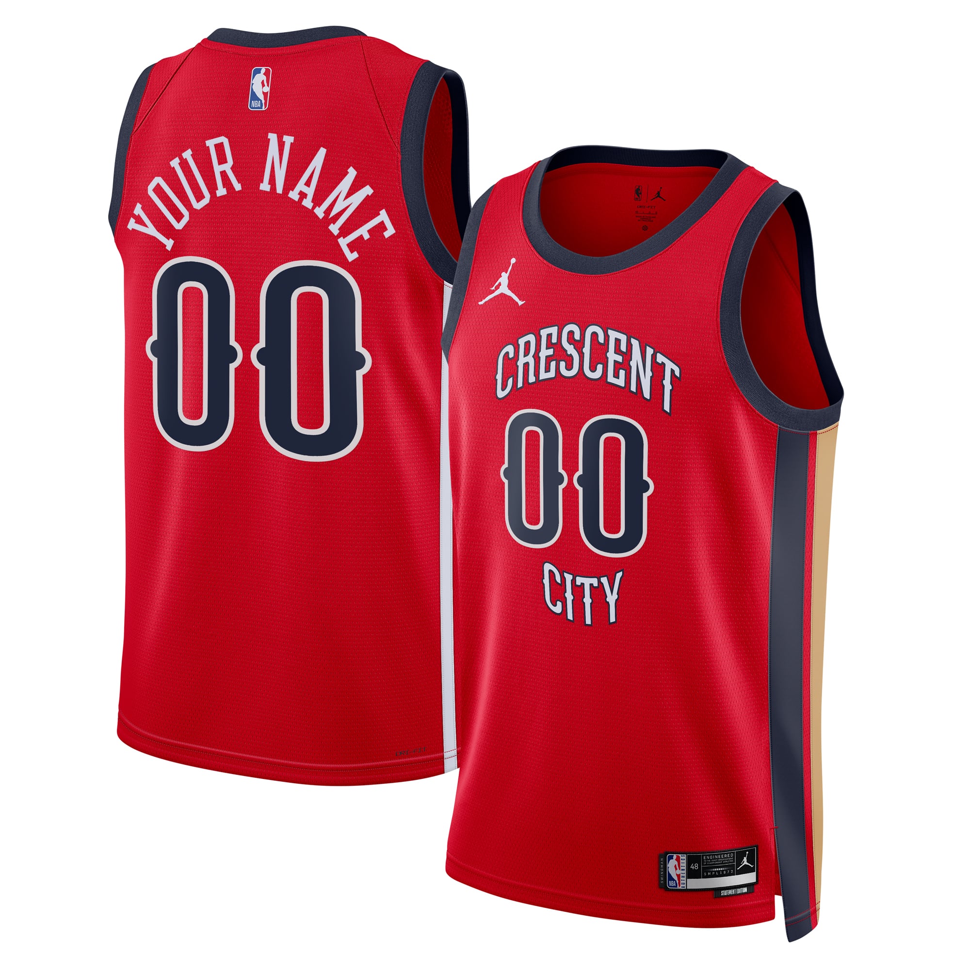 Camiseta Jordan Statement Swingman de los New Orleans Pelicans - Personalizada - Unisex