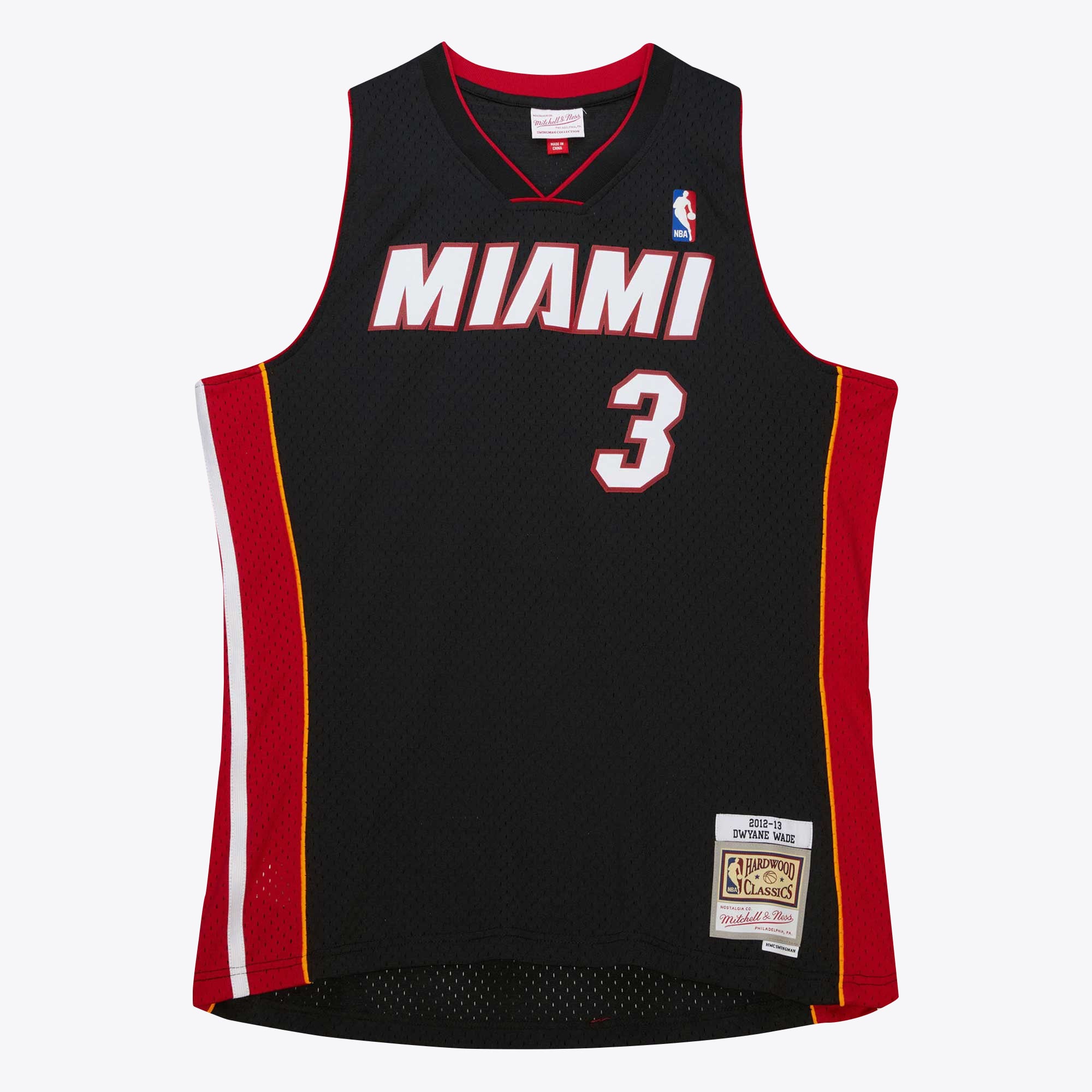 Mitchell & Ness Men's Dwyane Wade Black Miami Heat 2012/13 Hardwood Classics Swingman Jersey - Black