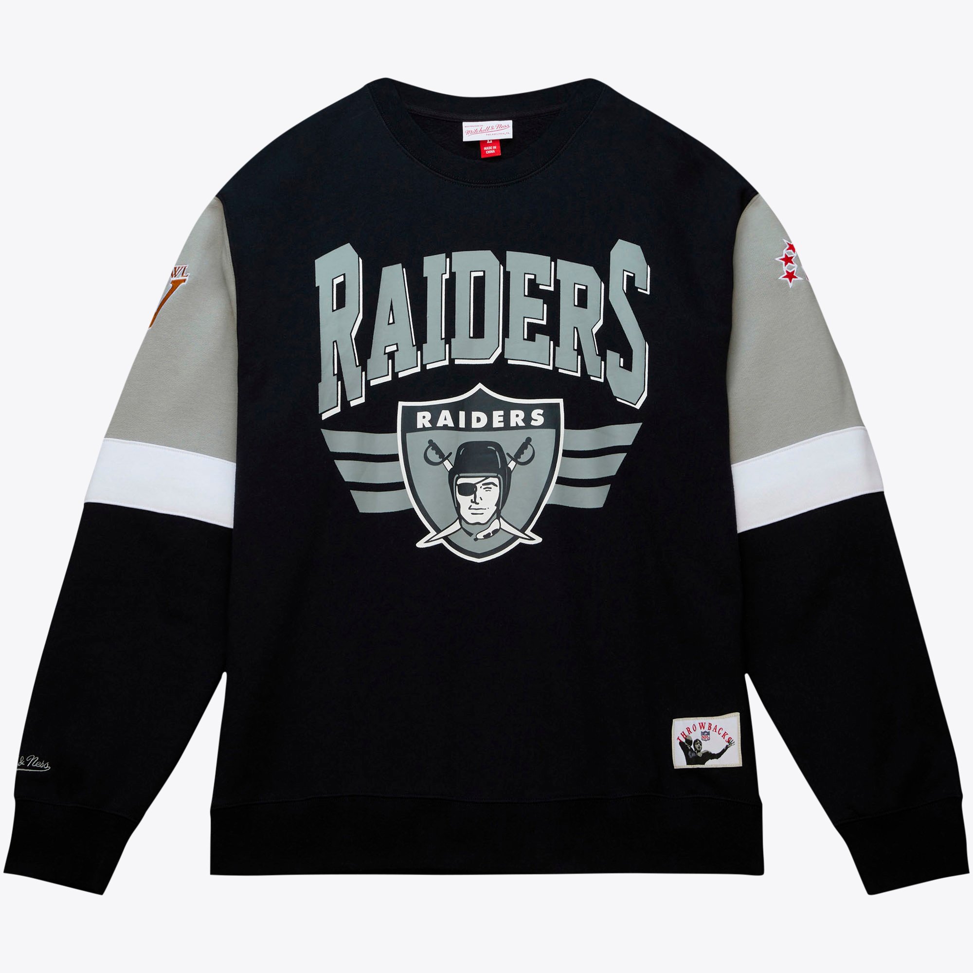 Oakland Raiders Mitchell & Ness All Over Print 3.0 Crew - Uomo