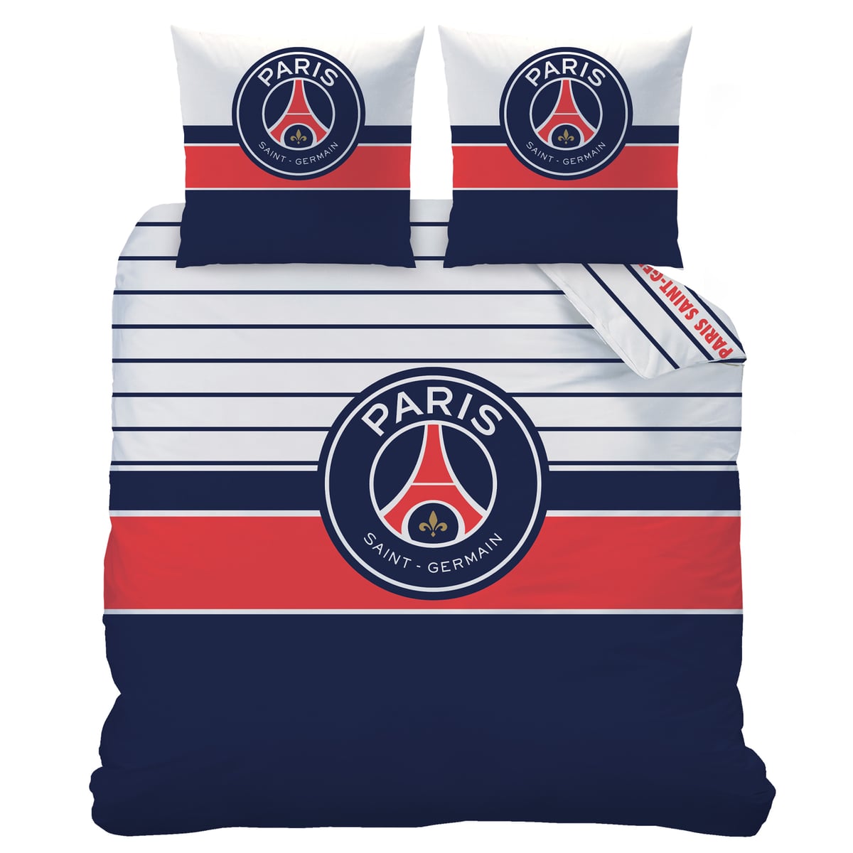 Parure de lit PSG - 240 x 220 + 2 63 x 63 - Logo Retro