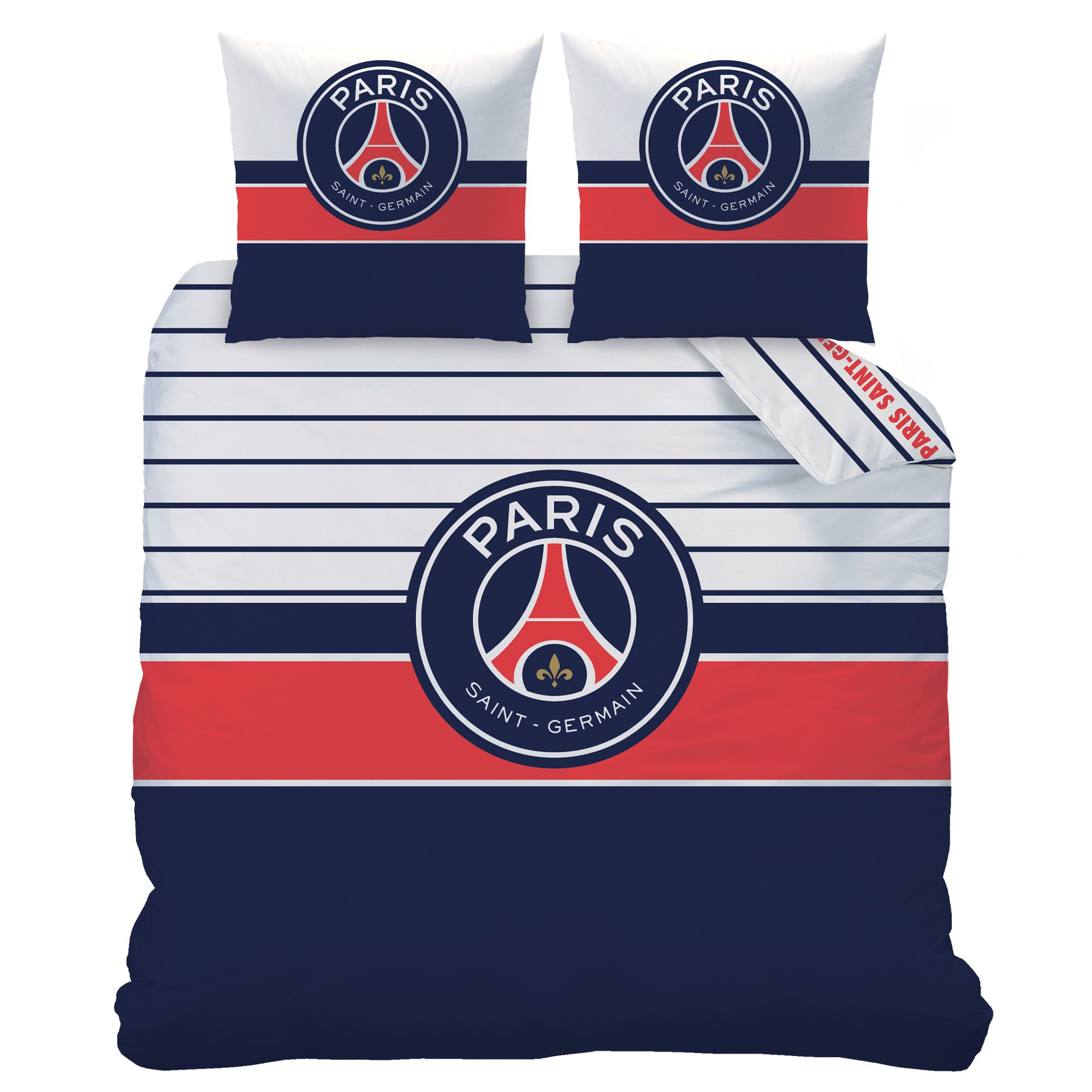 Set di biancheria da letto Paris Saint-Germain - 240 x 220 + 2 63 x 63 - Logo Retro