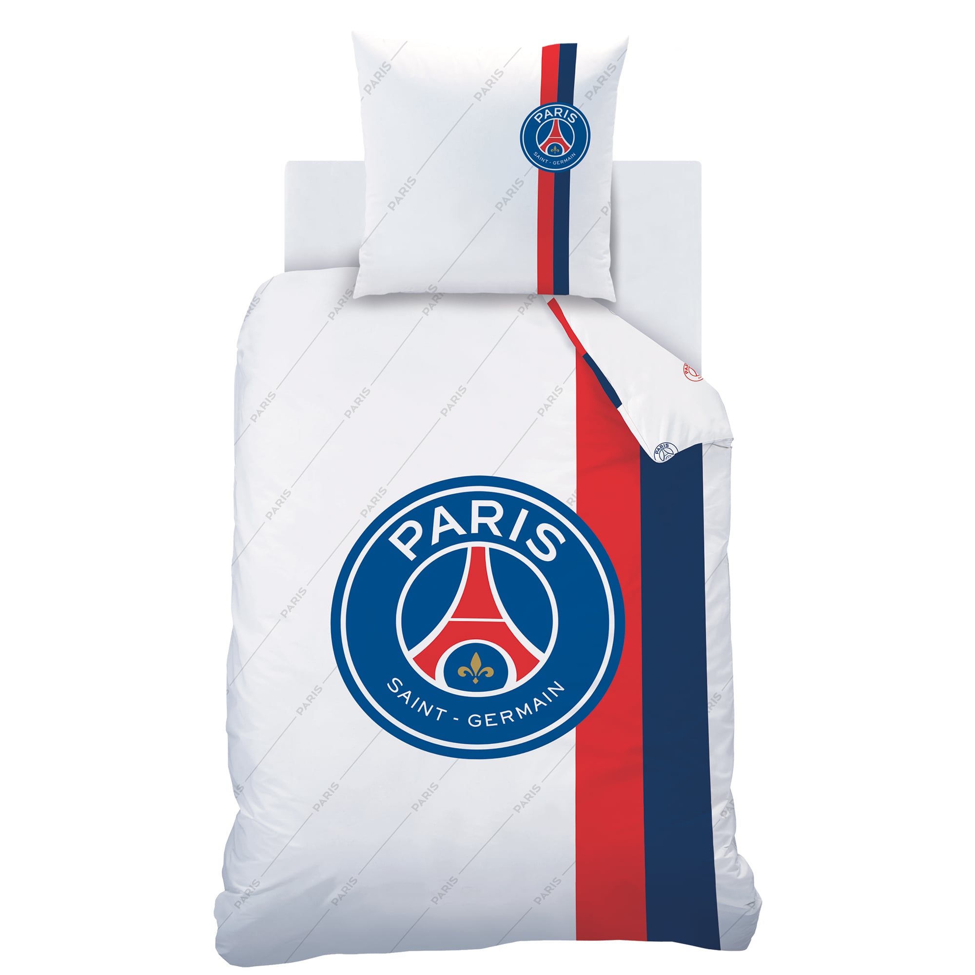 Set di biancheria da letto Paris Saint-Germain - 140 x 200 + 63 x 63 - Bianco retrò