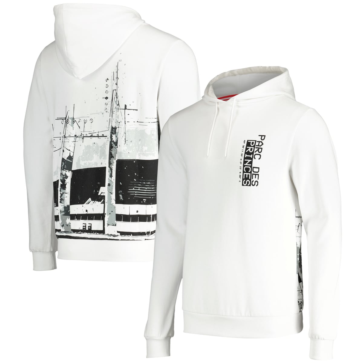 Sweat capuche PSG Parc Des Princes Oversize - Blanc - Homme