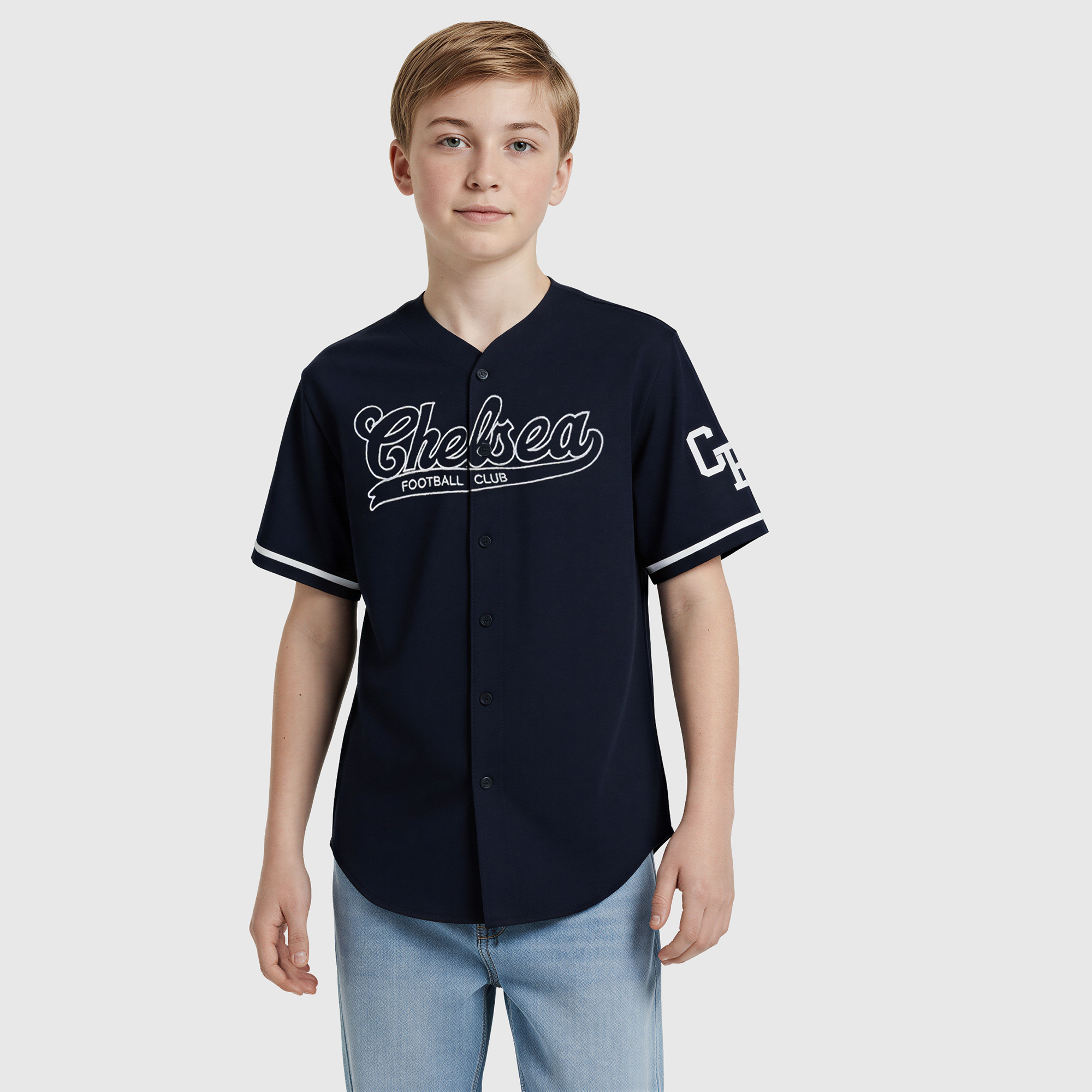Chelsea Collegiate Baseball Shirt - Navy - Boys