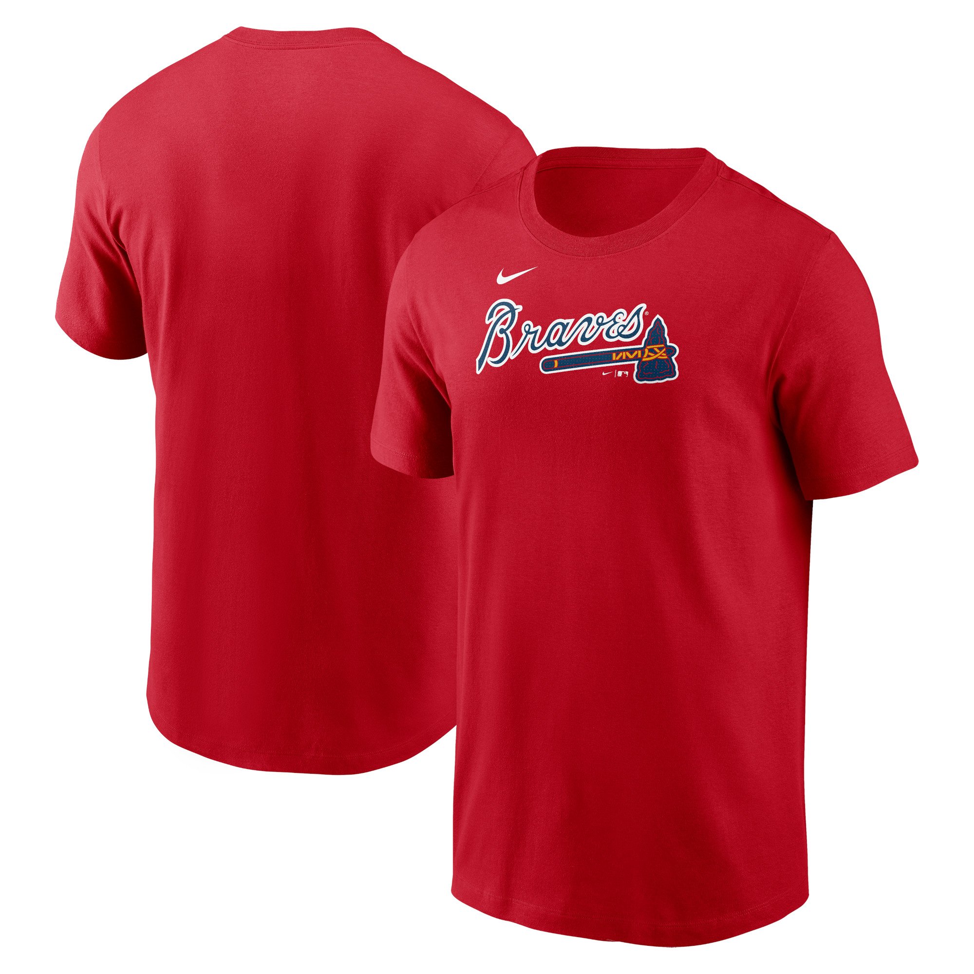 Atlanta Braves Nike Fuse Wordmark Cotton Tee – Mens