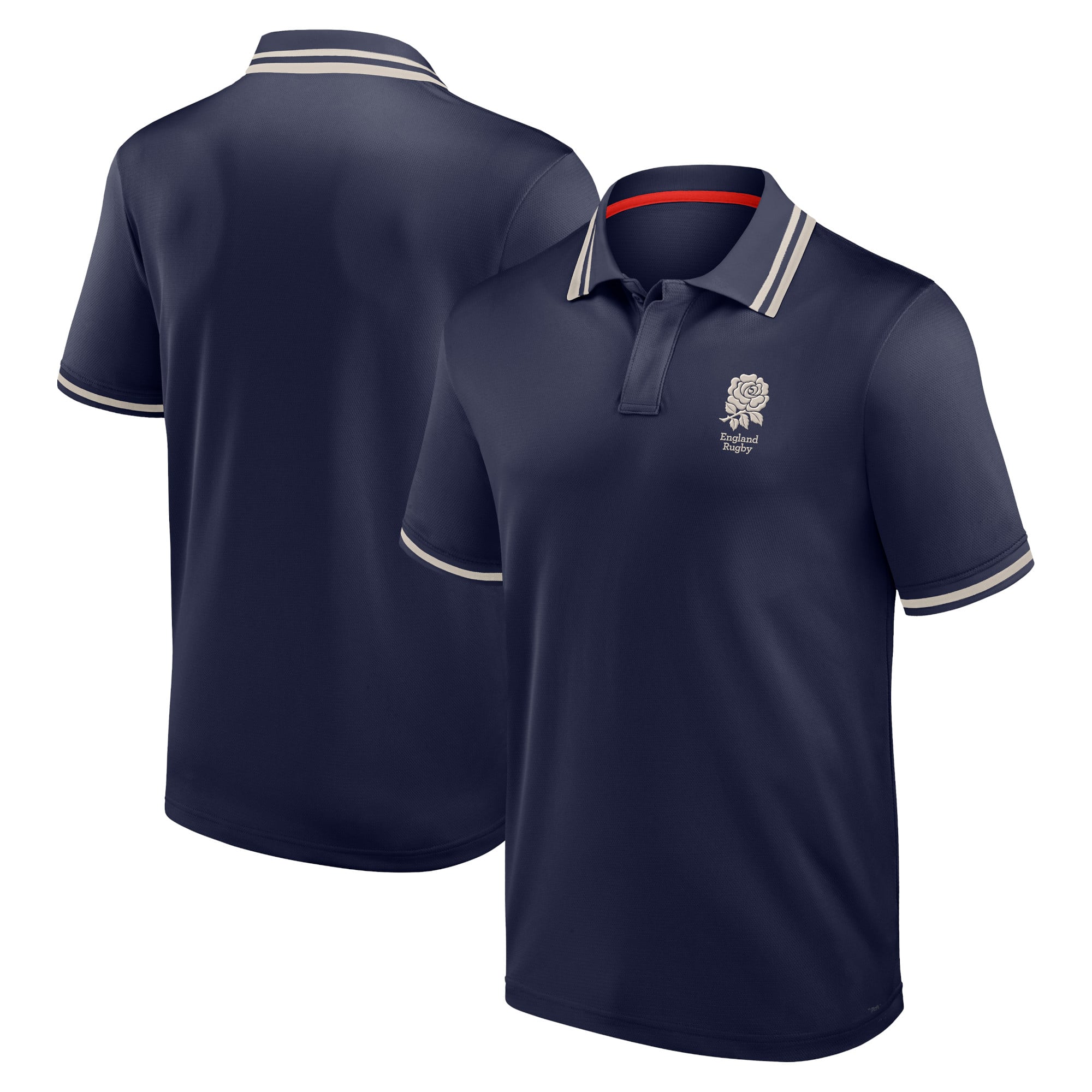England Rugby Textured Polo Shirt - Navy: retailer-supplied image