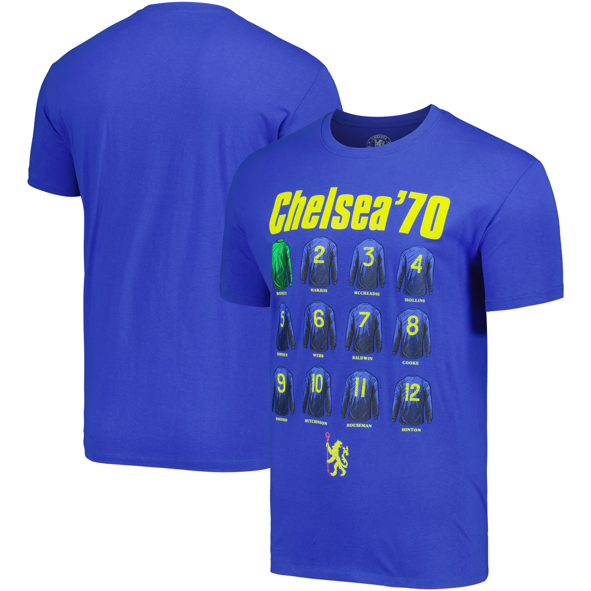 Chelsea 1970 Squad Grafik-T-Shirt – Blau – Unisex