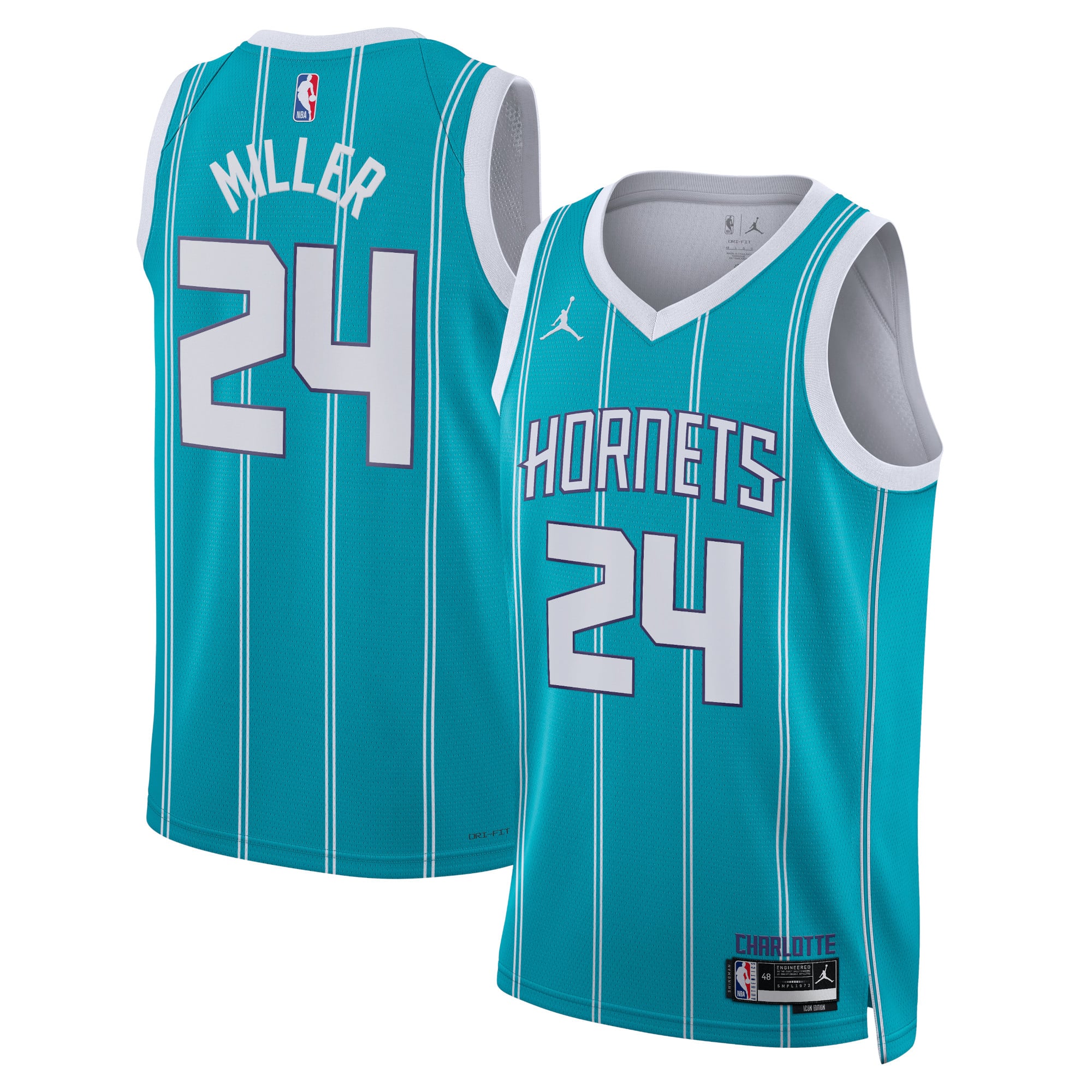 Maillot Swingman Charlotte Hornets Jordan Brand Icon Edition - Sarcelle - Brandon Miller