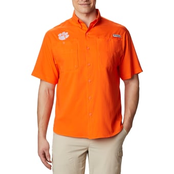 Men's Columbia Orange Clemson Tigers PFG Tamiami Shirt