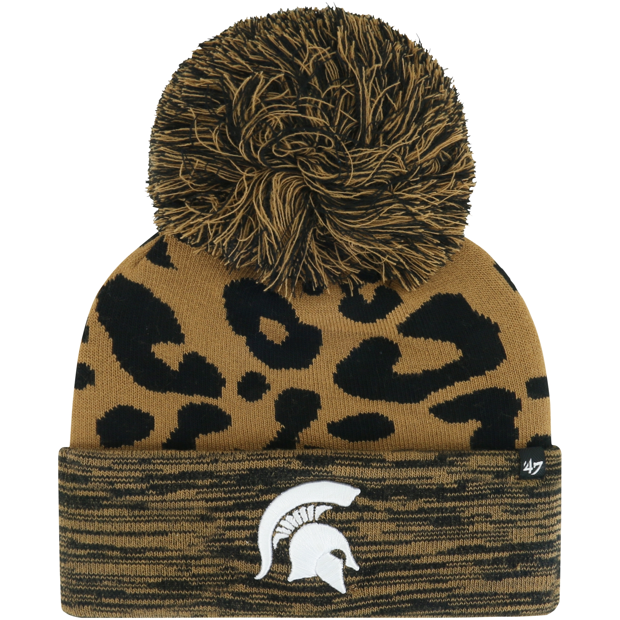Women’s ’47 Brown Michigan State Spartans Rosette Cuffed Knit Hat with Pom Women’s ’47 Brown Michigan State Spartans Rosette Cuffed Knit Hat with Pom
