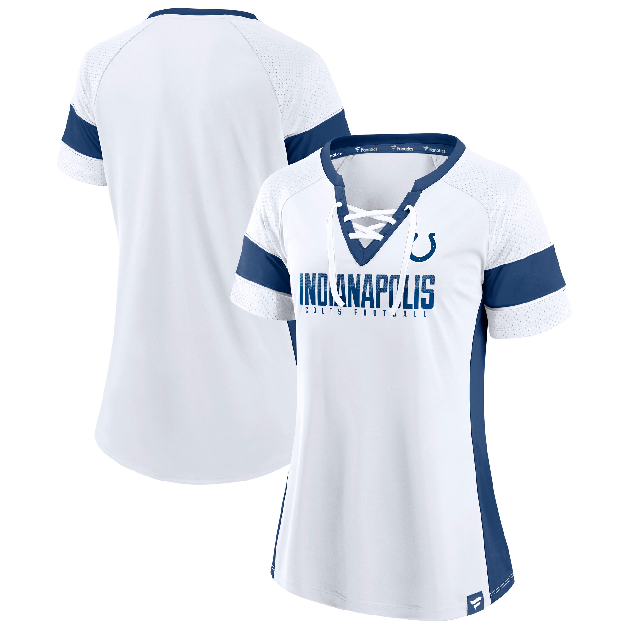 Women's Fanatics White Indianapolis Colts Blocked Out Raglan T-Shirt