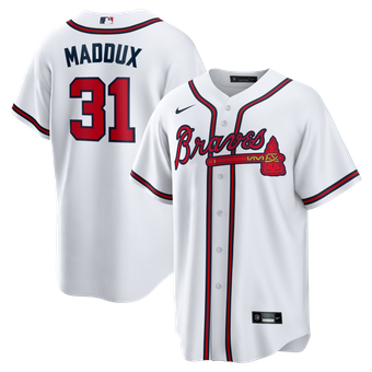 Men's Nike Greg Maddux White Atlanta Braves Home Retired Player Replica Jersey