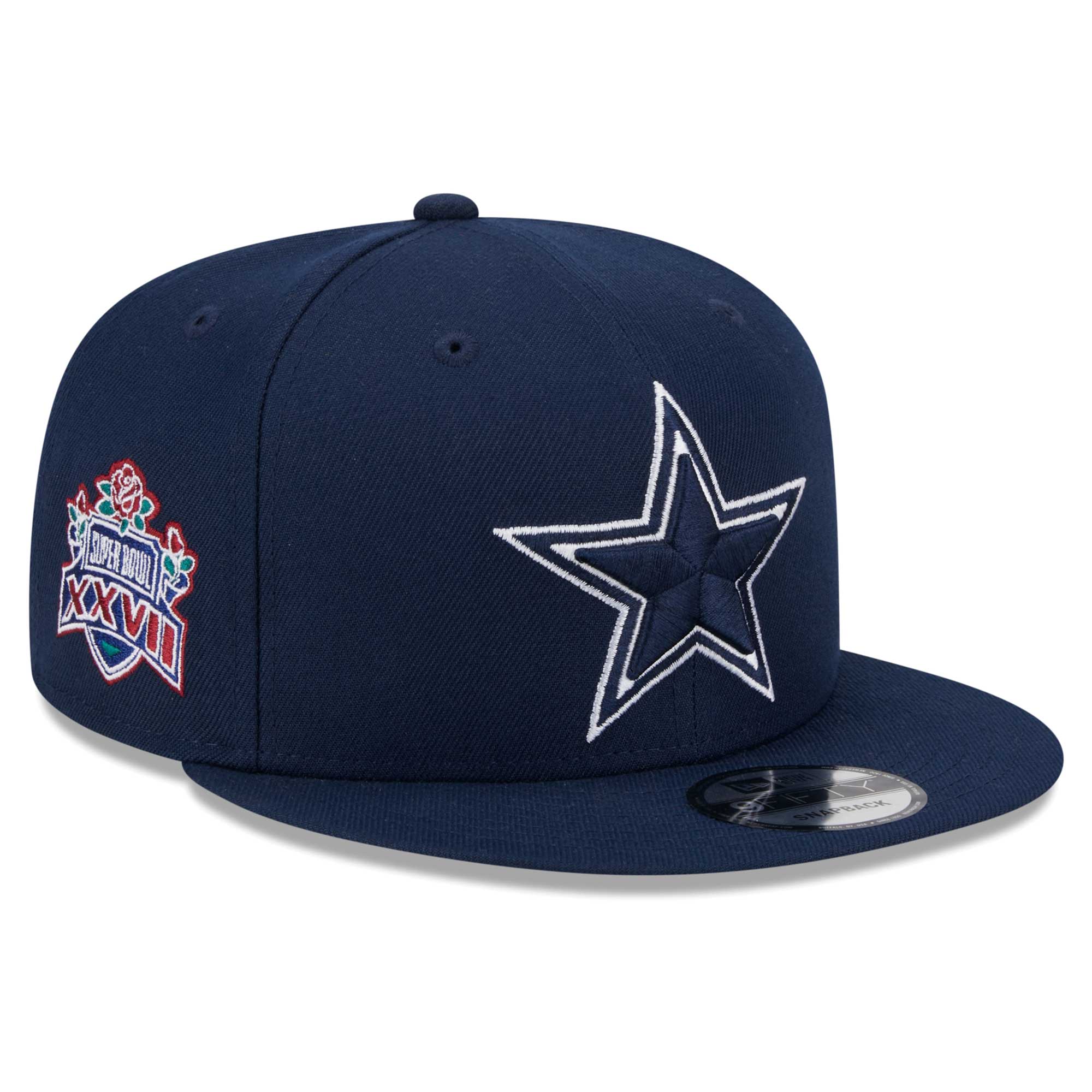 Men's New Era Navy Dallas Cowboys Main Patch 9FIFTY Snapback Hat: retailer-supplied image
