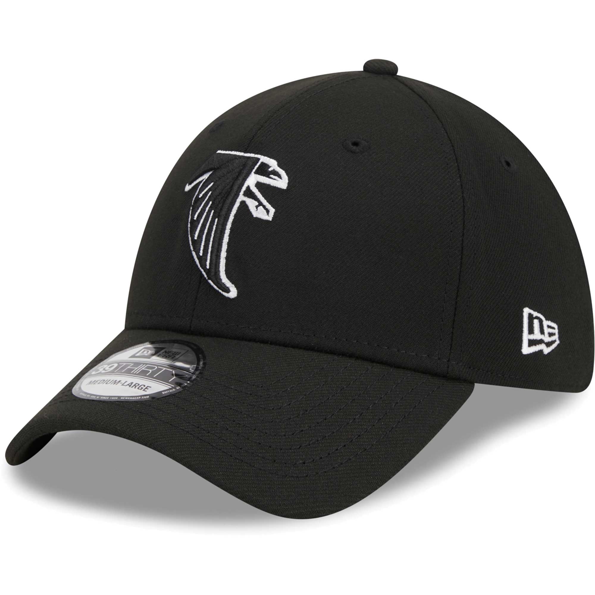 Men's New Era Black Atlanta Falcons Throwback Main 39THIRTY Flex Hat
