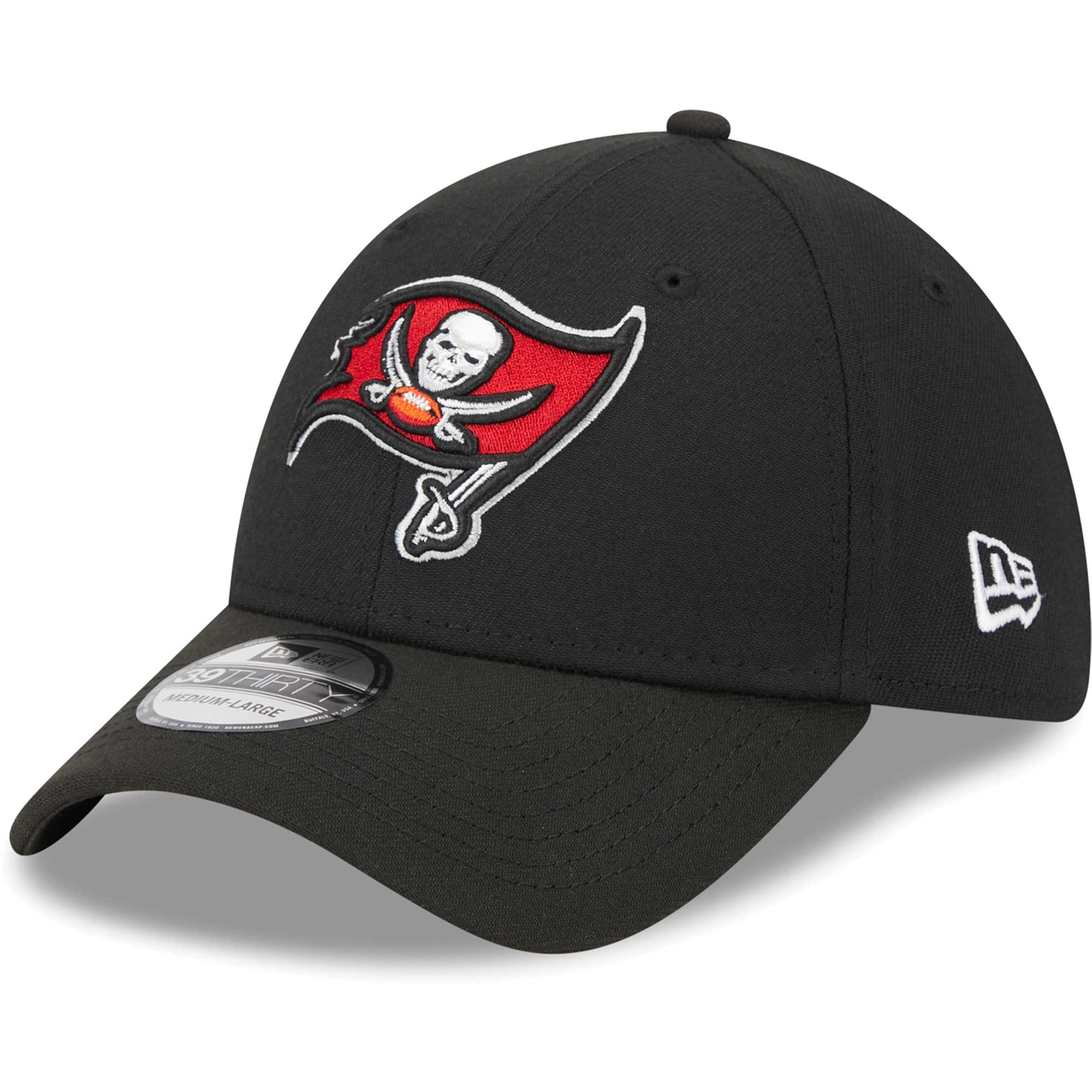 Men's New Era Black Tampa Bay Buccaneers Main 39THIRTY Flex Hat