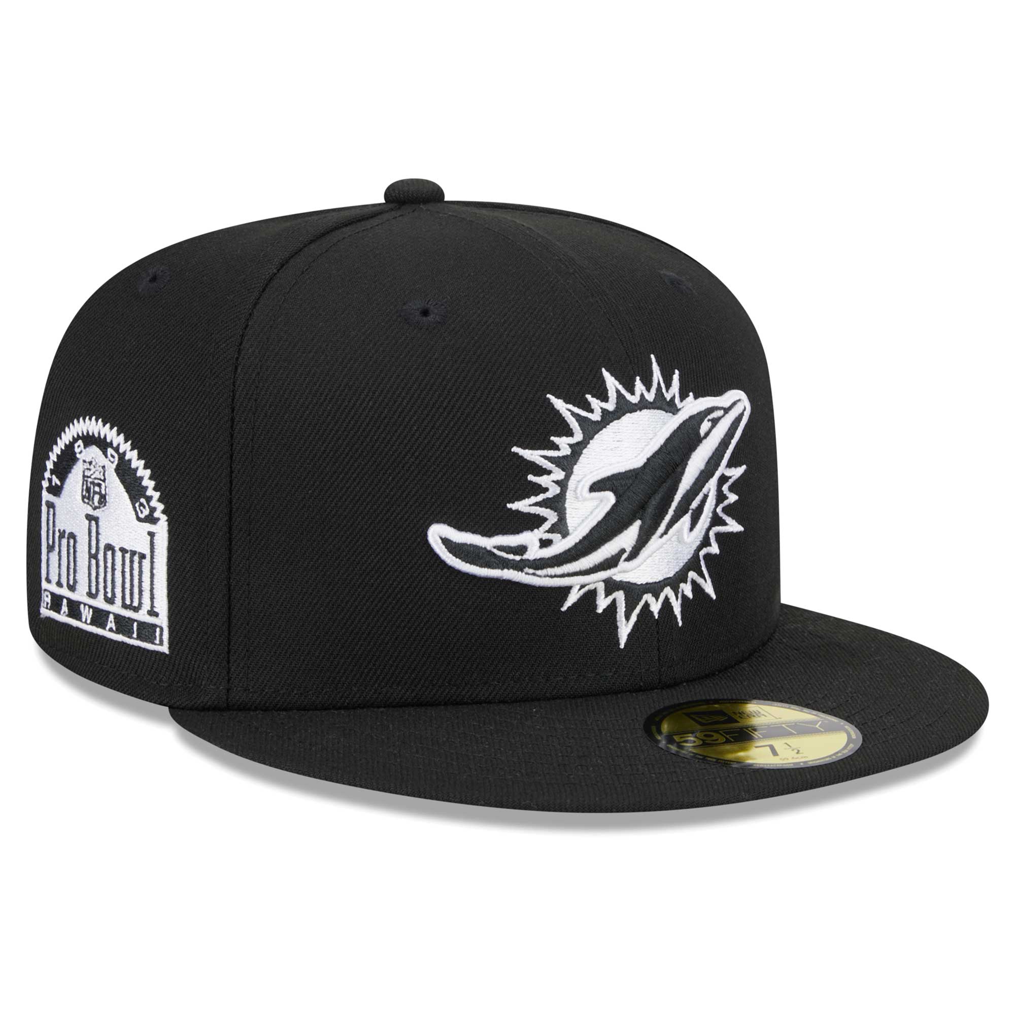 Men's New Era Black Miami Dolphins Main Patch 59FIFTY Fitted Hat