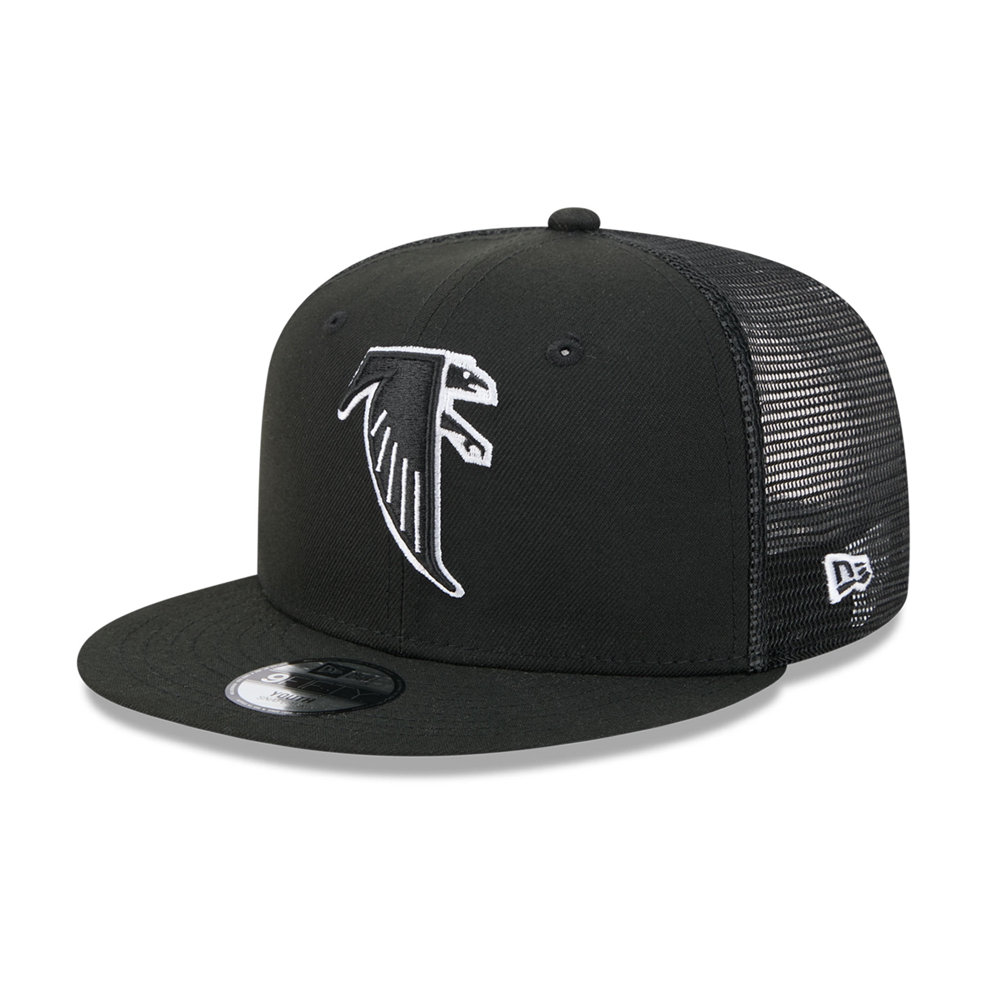 Youth New Era Black Atlanta Falcons Throwback Main Trucker 9FIFTY Snapback Hat