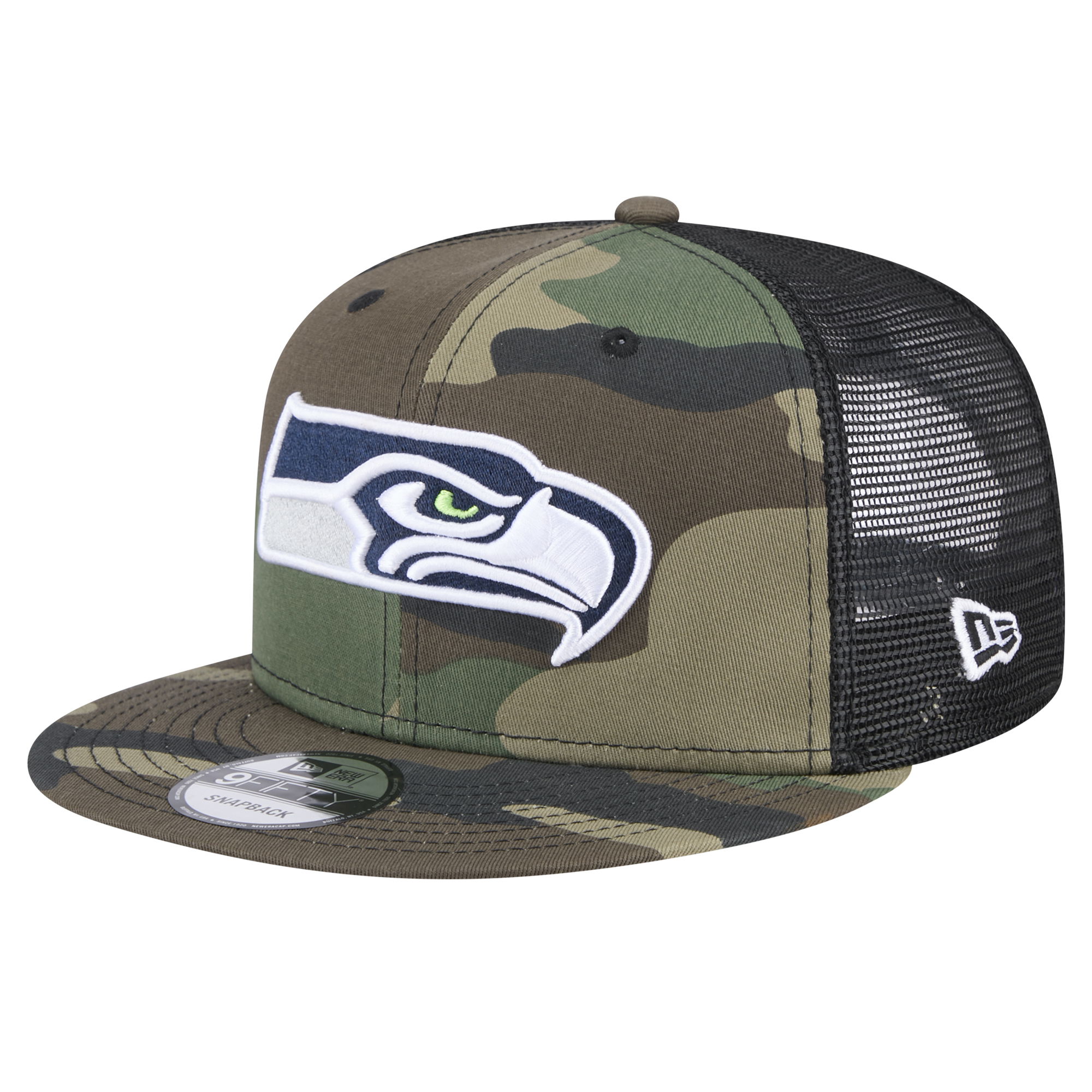 Men's New Era Camo Seattle Seahawks Main Trucker 9FIFTY Snapback Hat