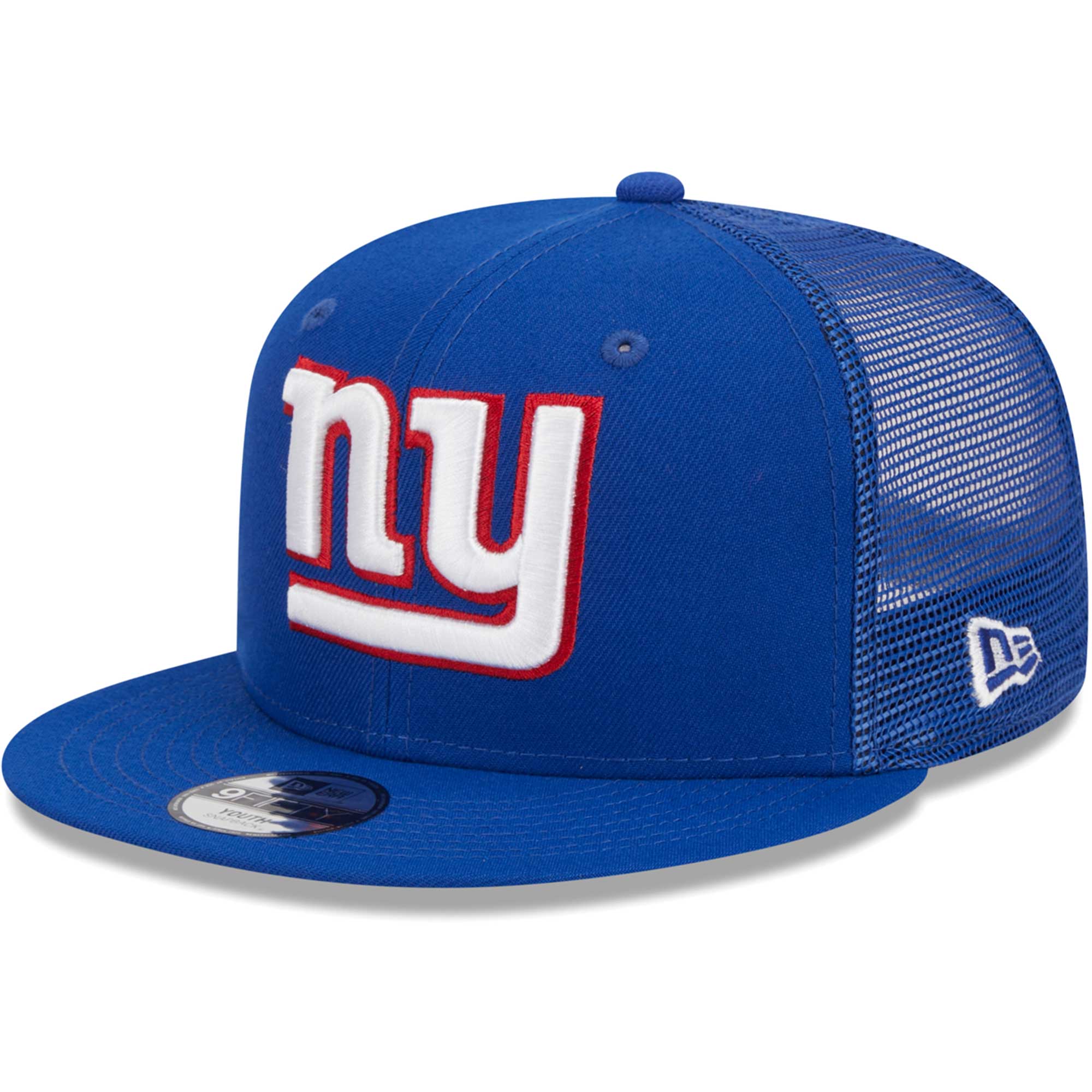 Youth New Era Royal New York Giants Main Trucker 9FIFTY Snapback Hat