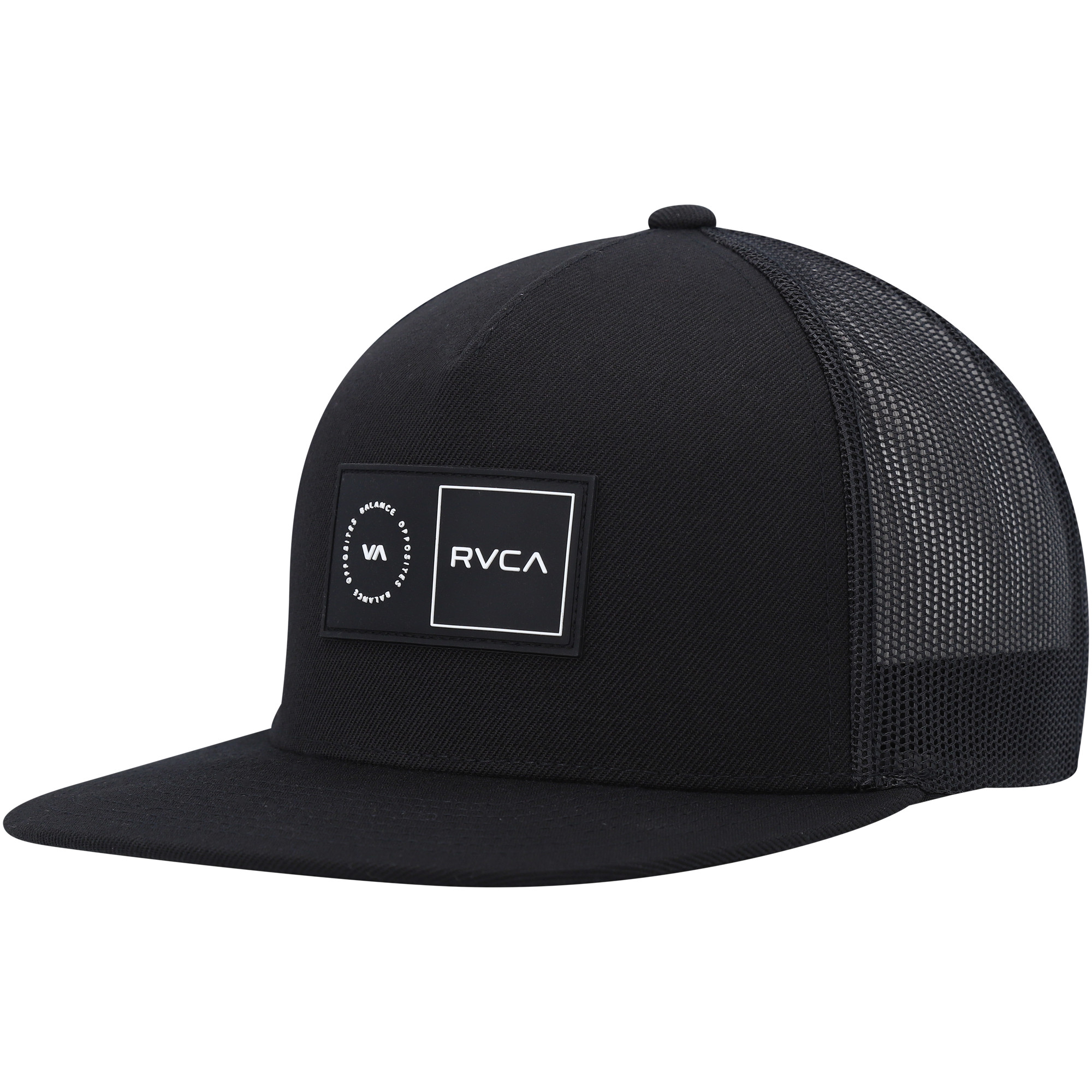 Men's RVCA Black Platform Trucker Snapback Hat