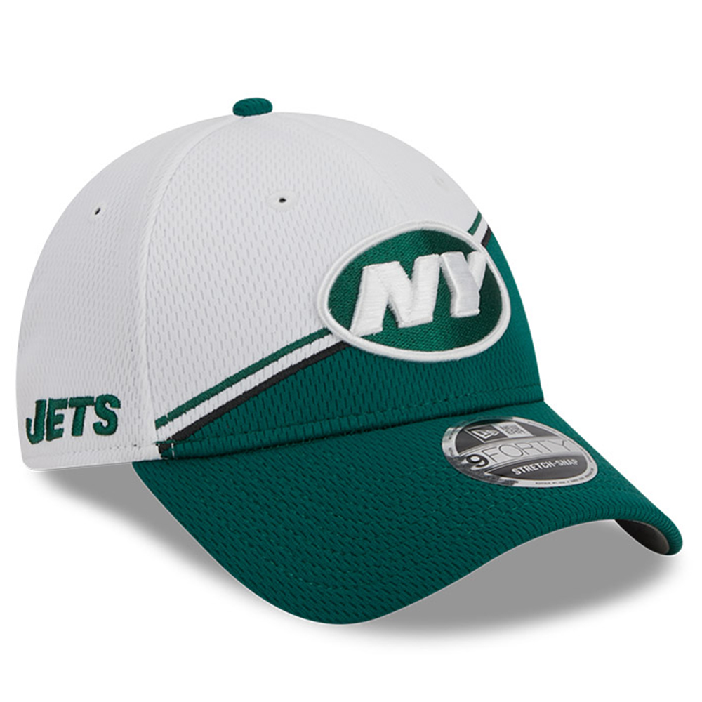 Men's New Era White/Green New York Jets 2023 Sideline 9FORTY Adjustable Hat