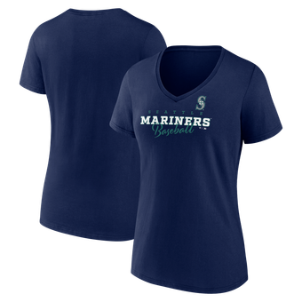 Women's Fanatics Navy Seattle Mariners Back in Business V-Neck T-Shirt