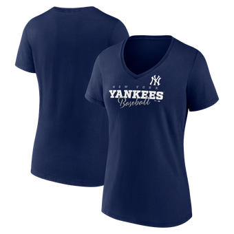 Women's Fanatics Navy New York Yankees Back in Business V-Neck T-Shirt