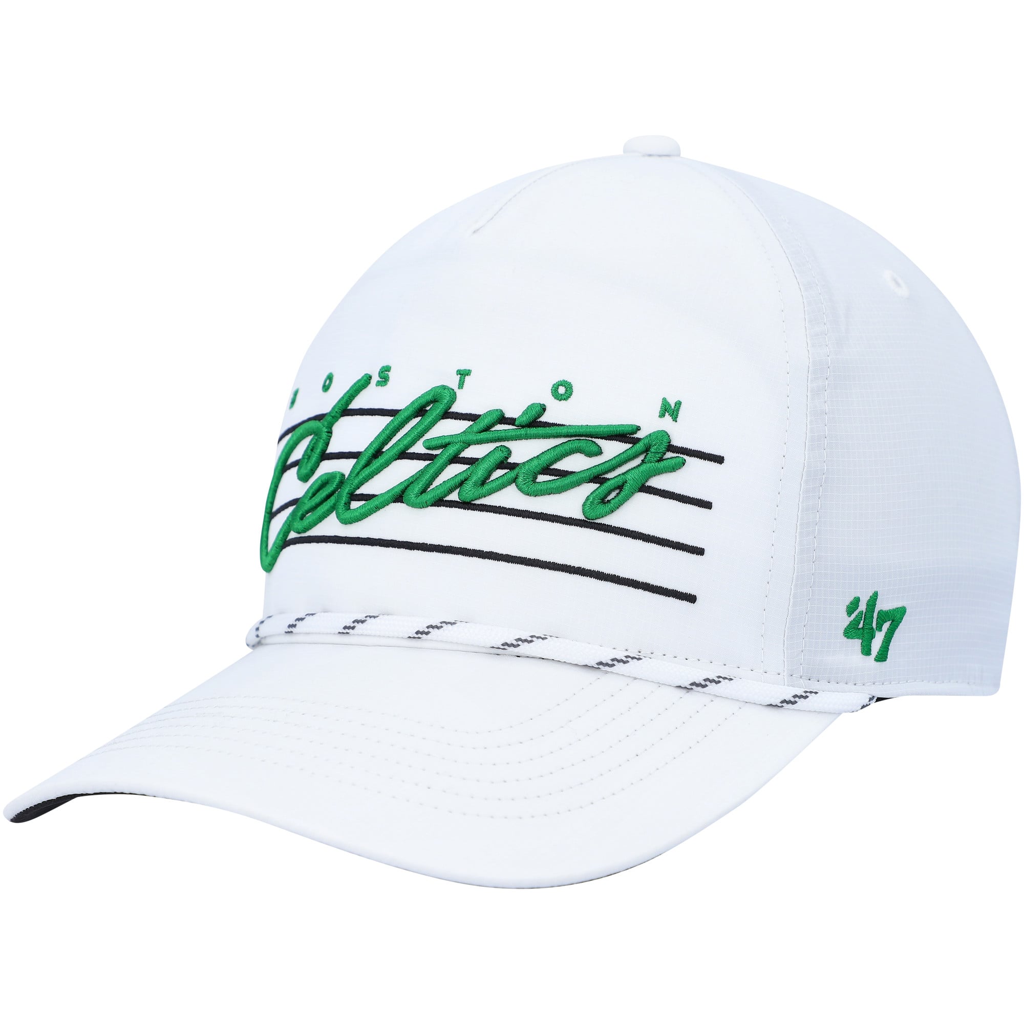 Men's '47  White Boston Celtics Downburst Hitch Snapback Hat