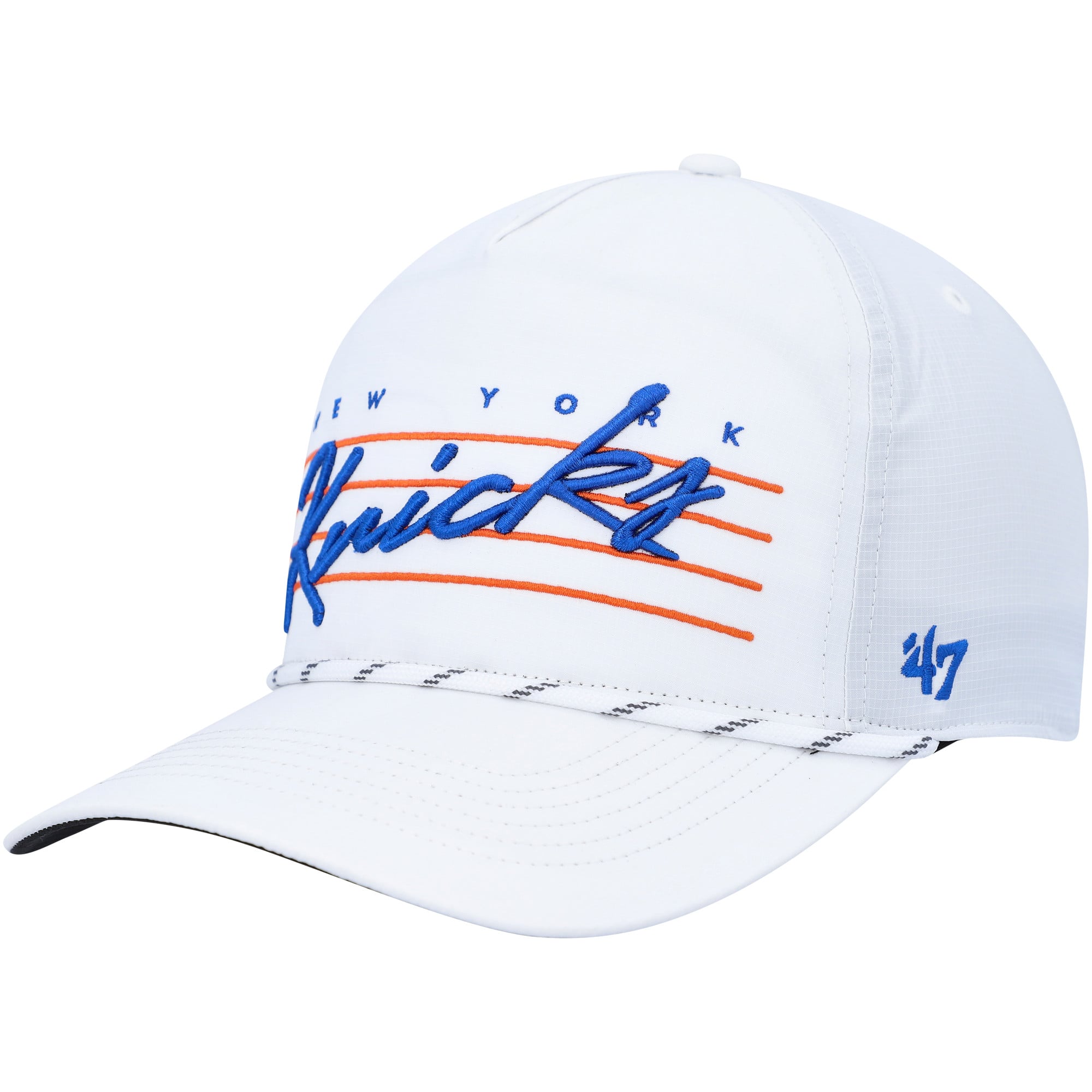 Men's '47 White New York Knicks Downburst Hitch Snapback Hat