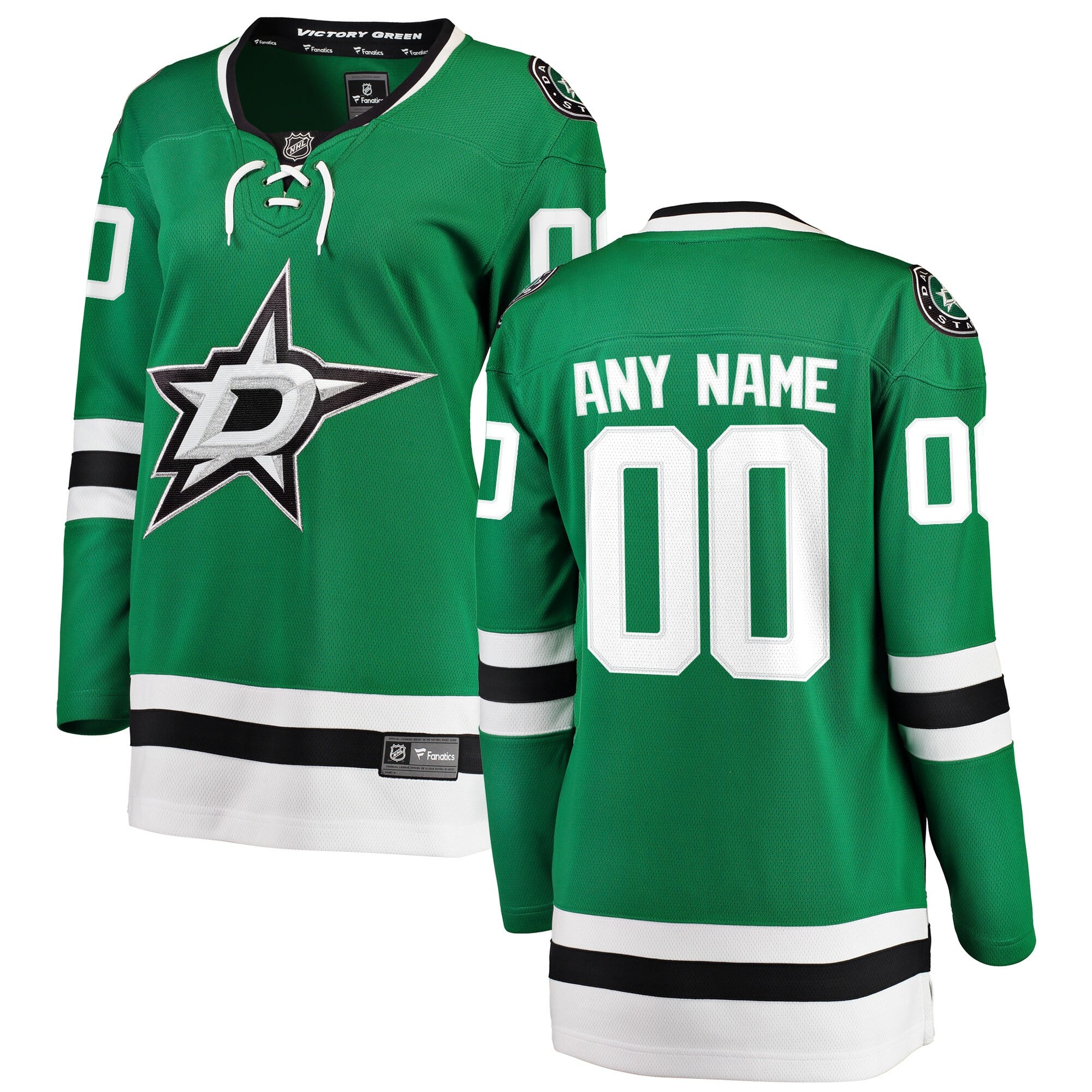 Women's Fanatics Green Dallas Stars Breakaway - Custom Jersey