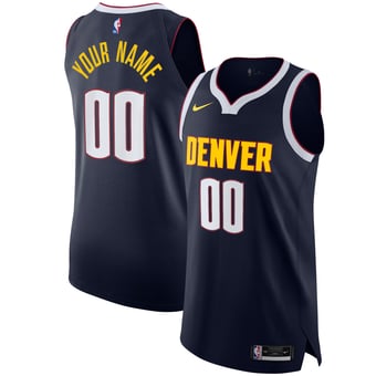 Men's Nike Navy Denver Nuggets 2020/21 Authentic Custom Jersey - Icon Edition