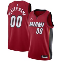 Men's Jordan Brand Red Miami Heat Swingman Custom Jersey - Statement Edition