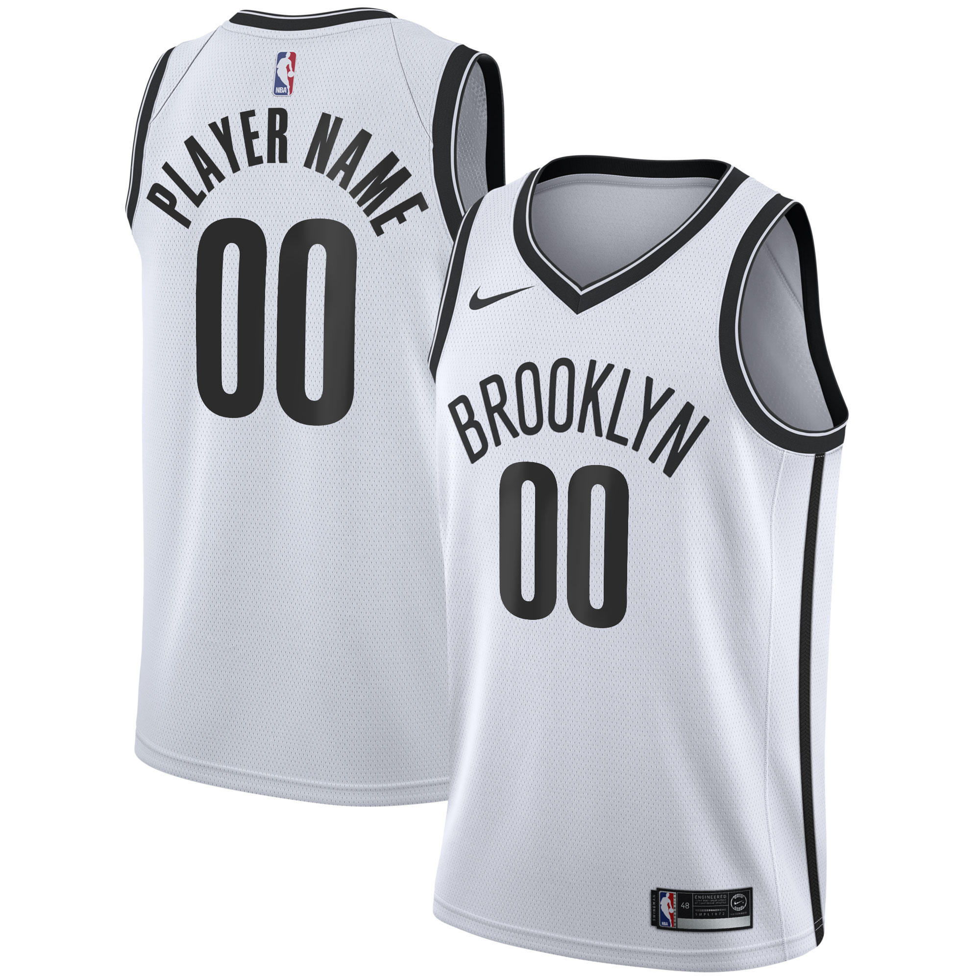 Men's Nike White Brooklyn Nets 2020/21 Swingman Custom Jersey - Association Edition