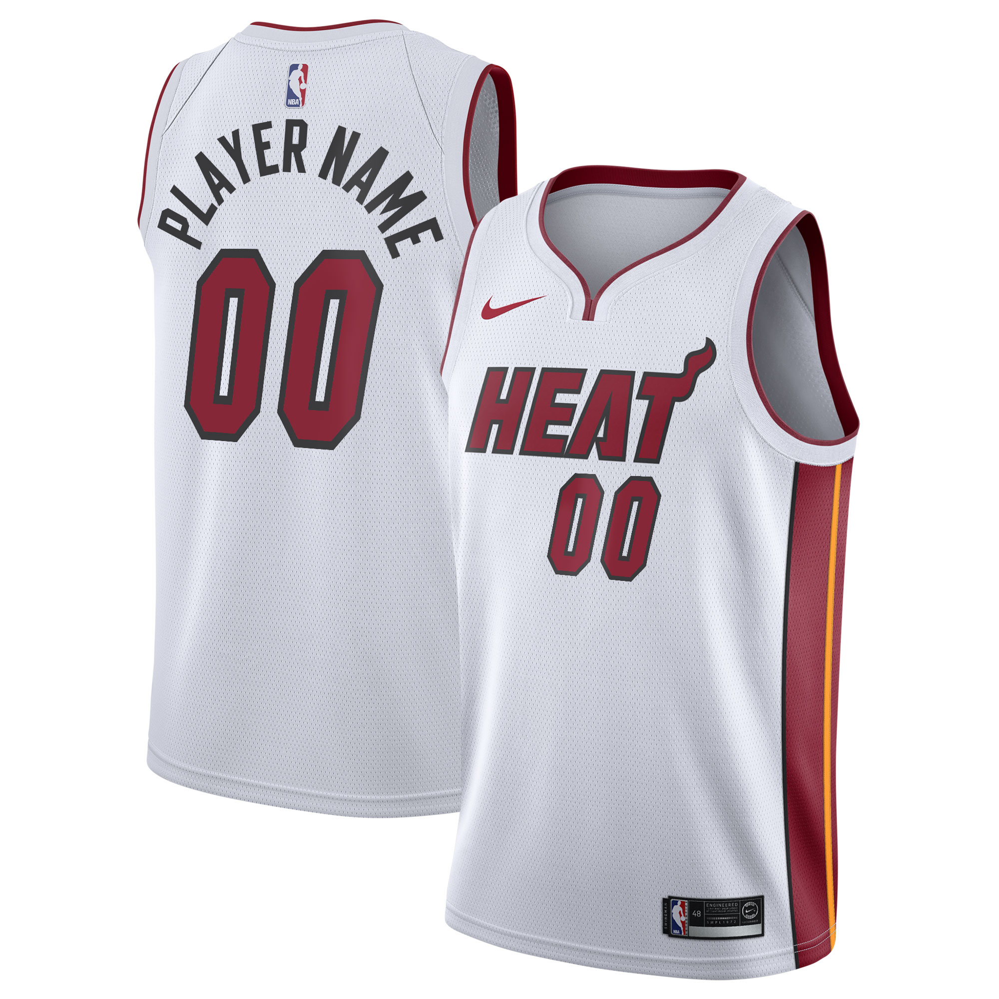 Men's Nike White Miami Heat 2020/21 Swingman Custom Jersey - Association Edition