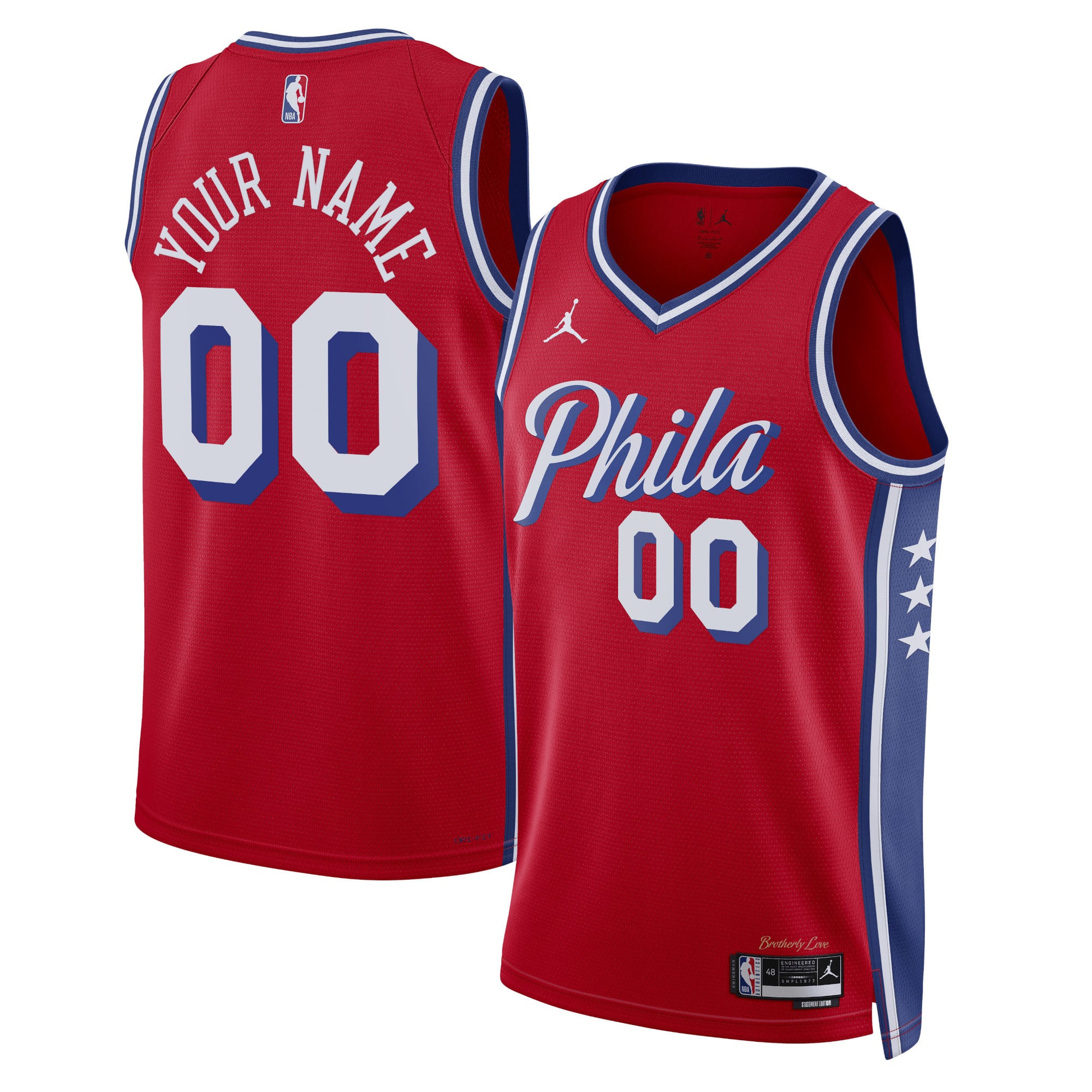 Unisex Jordan Brand Red Philadelphia 76ers 2022/23 Swingman Custom Jersey - Statement Edition