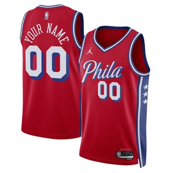 Unisex Jordan Brand Red Philadelphia 76ers 2022/23 Swingman Custom Jersey - Statement Edition