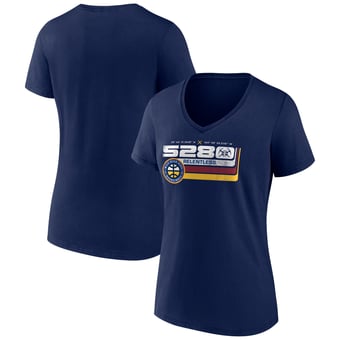 Women's Navy Denver Nuggets Announcer V-Neck T-Shirt